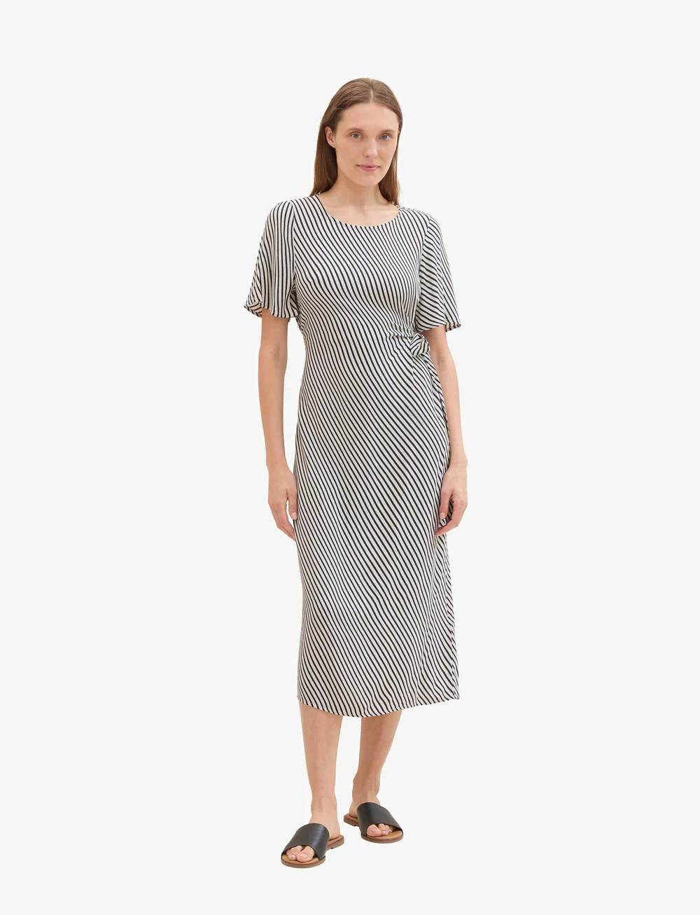 Tom Tailor Striped Dress With Knot Midi jurken Boozt