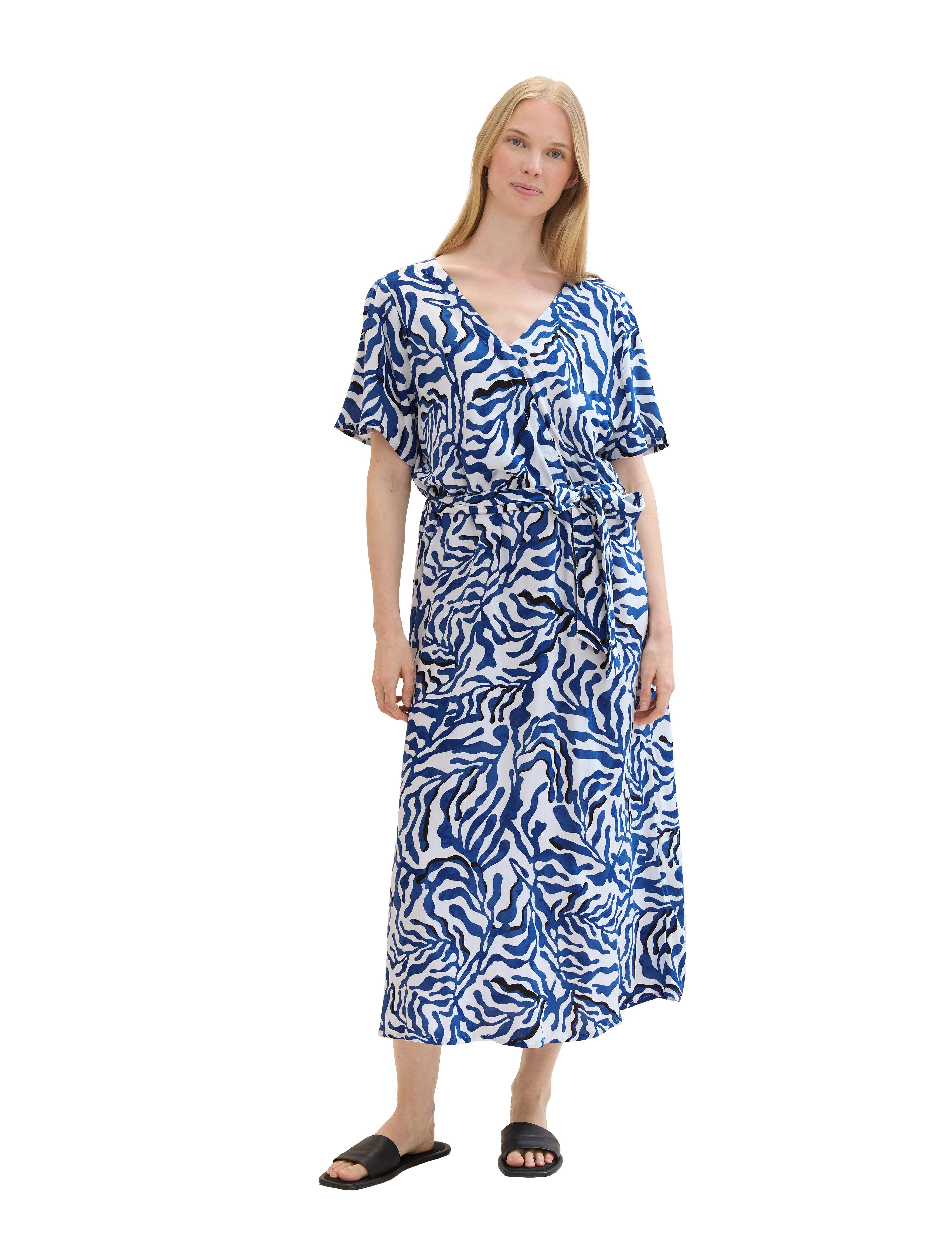 Tom Tailor - printed wrap dress - midikleidid - white cut palmtree - 2