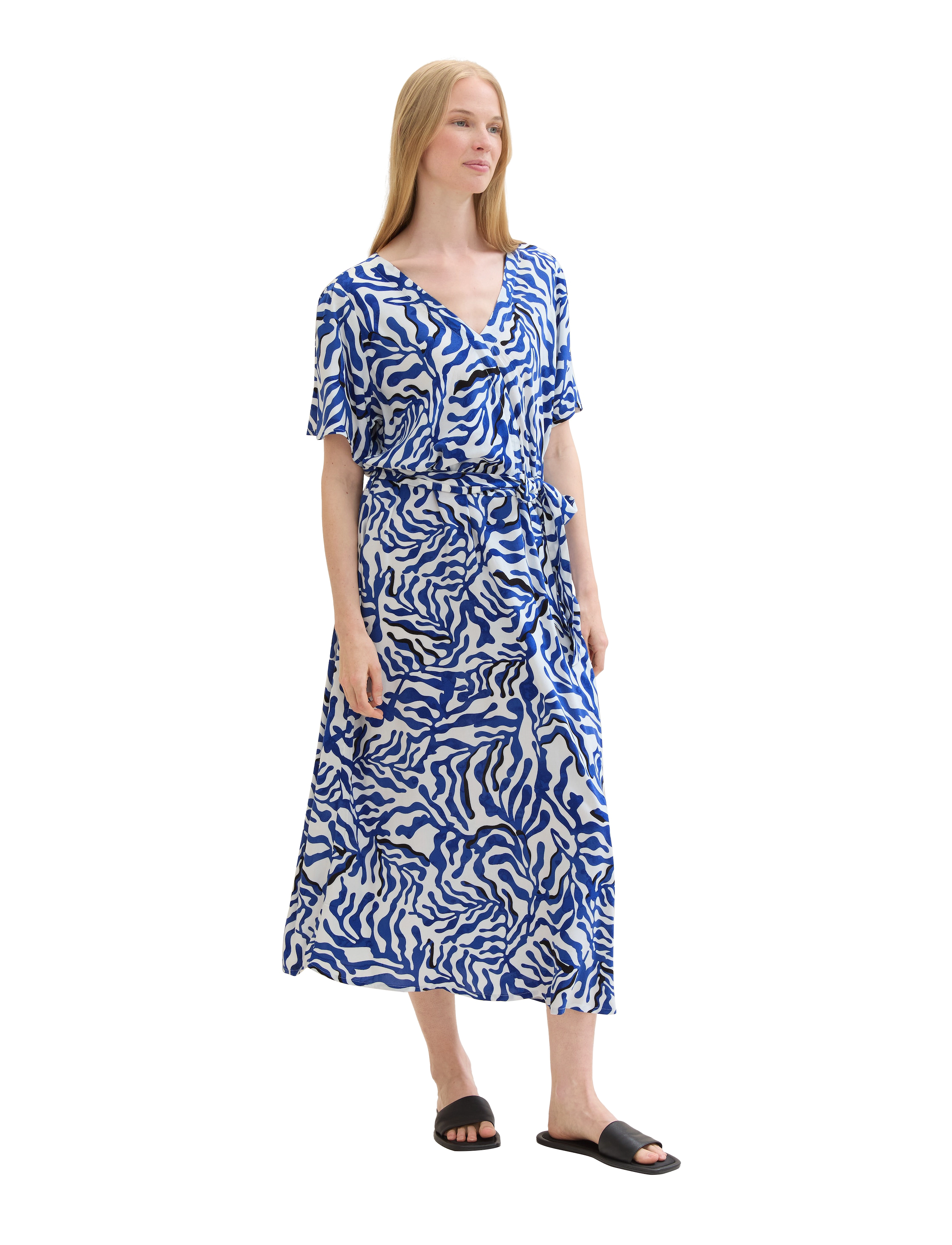 Tom Tailor - printed wrap dress - midikleidid - white cut palmtree - 4