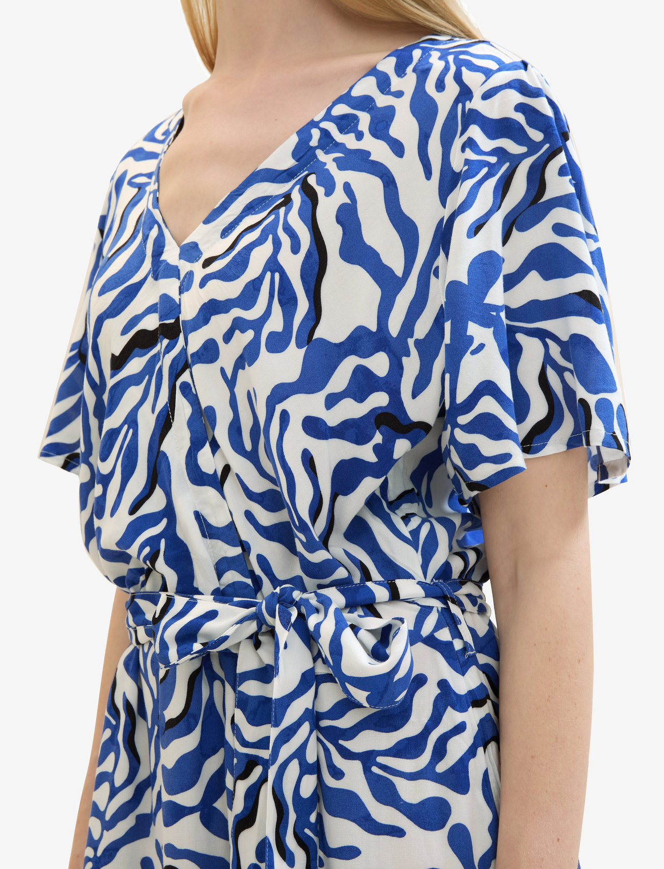 Tom Tailor - printed wrap dress - omlottklänning - white cut palmtree - 5