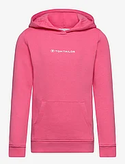 Tom Tailor - printed logo hoody - hoodies - dull pink - 0