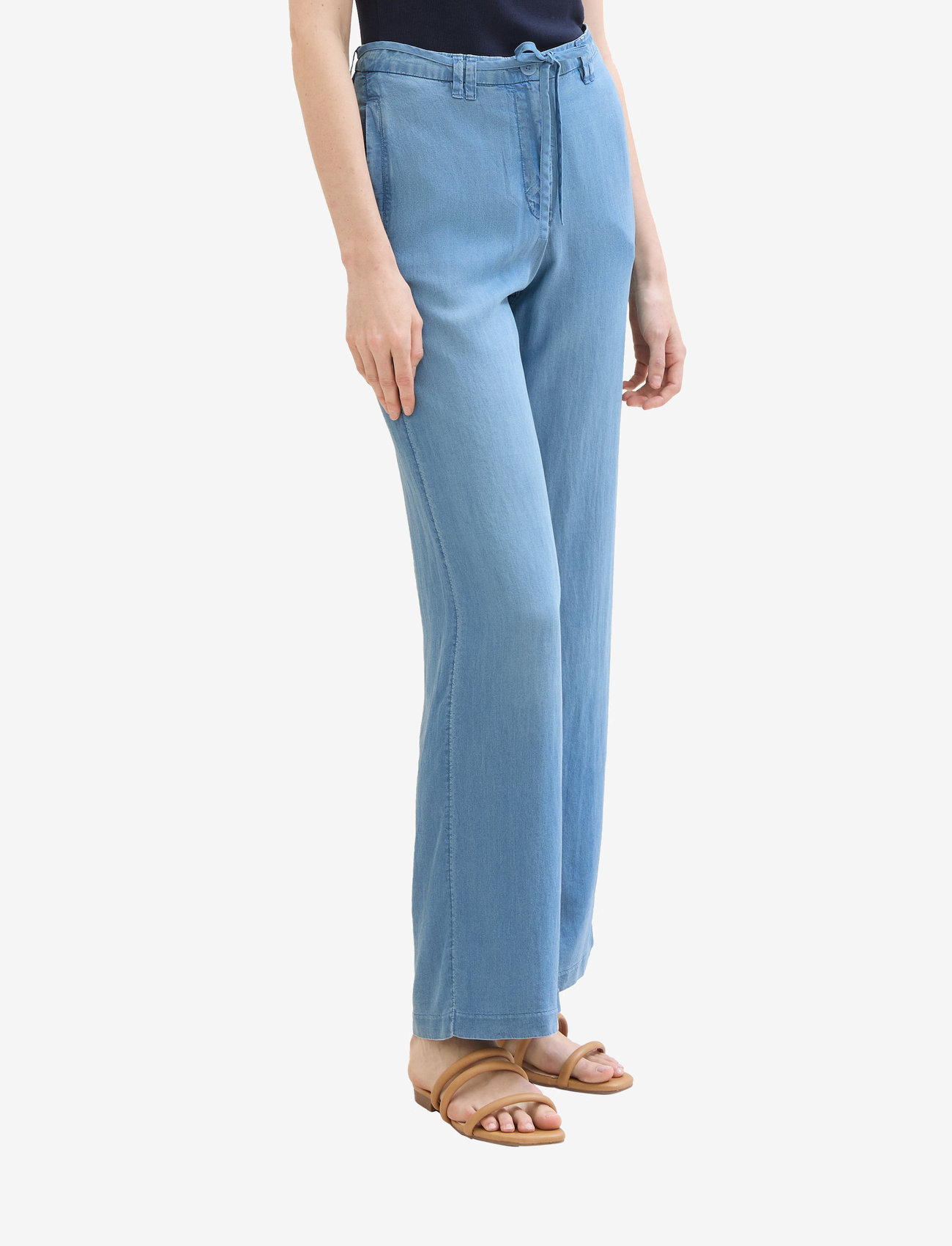Tom Tailor - Tom Tailor Lea wide leg tencel - clean mid stone blue denim - 2