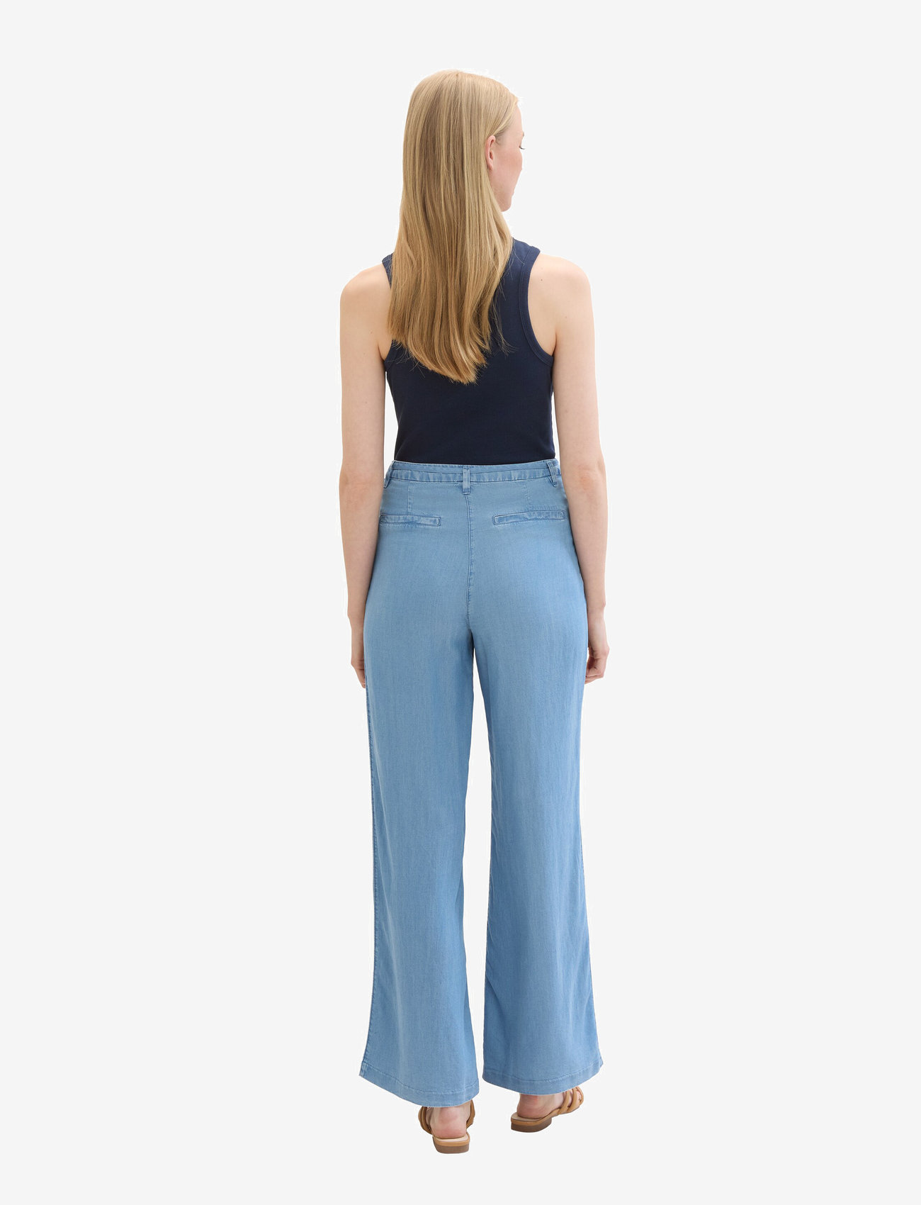 Tom Tailor - Tom Tailor Lea wide leg tencel - clean mid stone blue denim - 4
