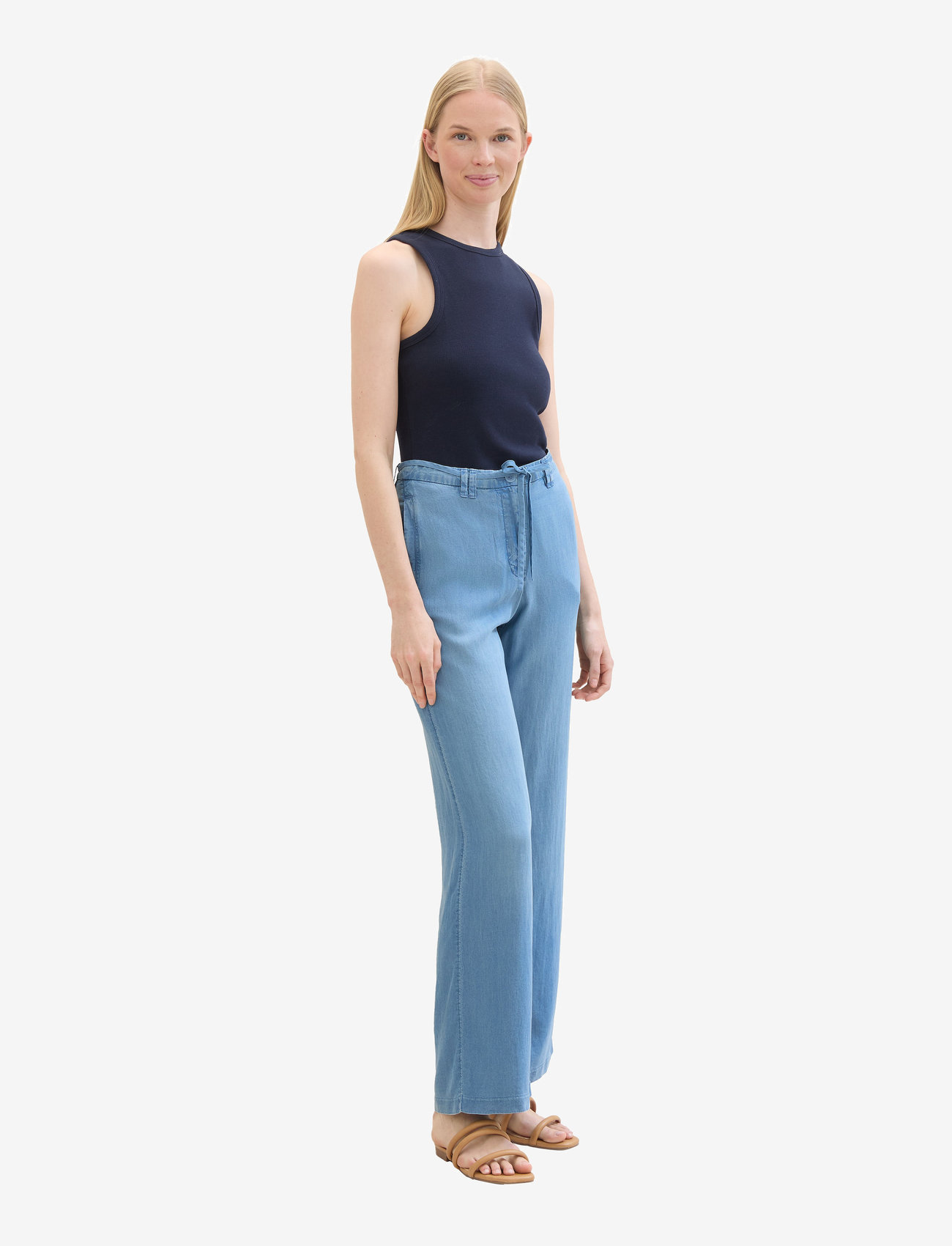 Tom Tailor - Tom Tailor Lea wide leg tencel - clean mid stone blue denim - 5