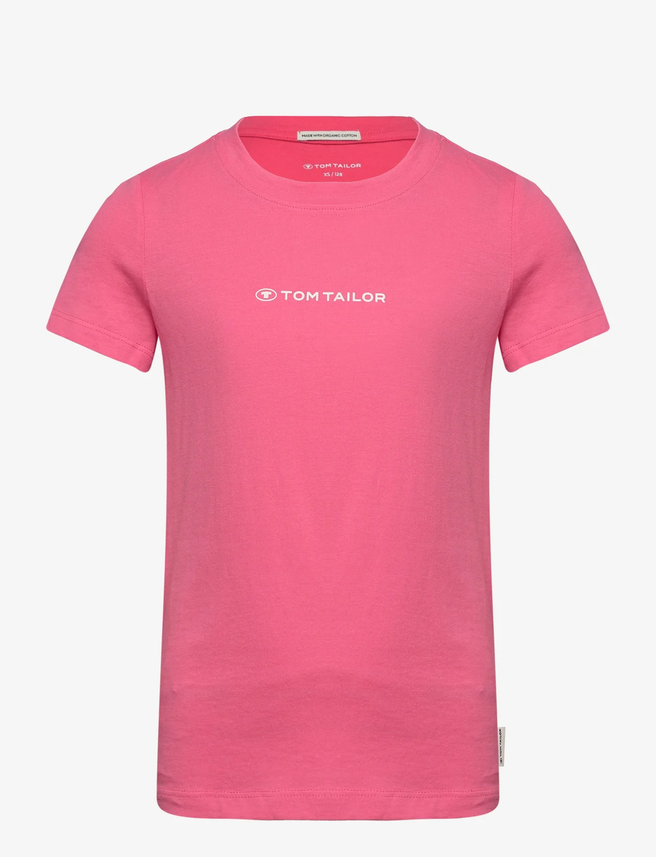Tom Tailor - printed logo t-shirt - short-sleeved t-shirts - dull pink - 0