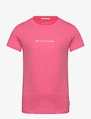 Tom Tailor - printed logo t-shirt - kurzärmelige - dull pink - 0