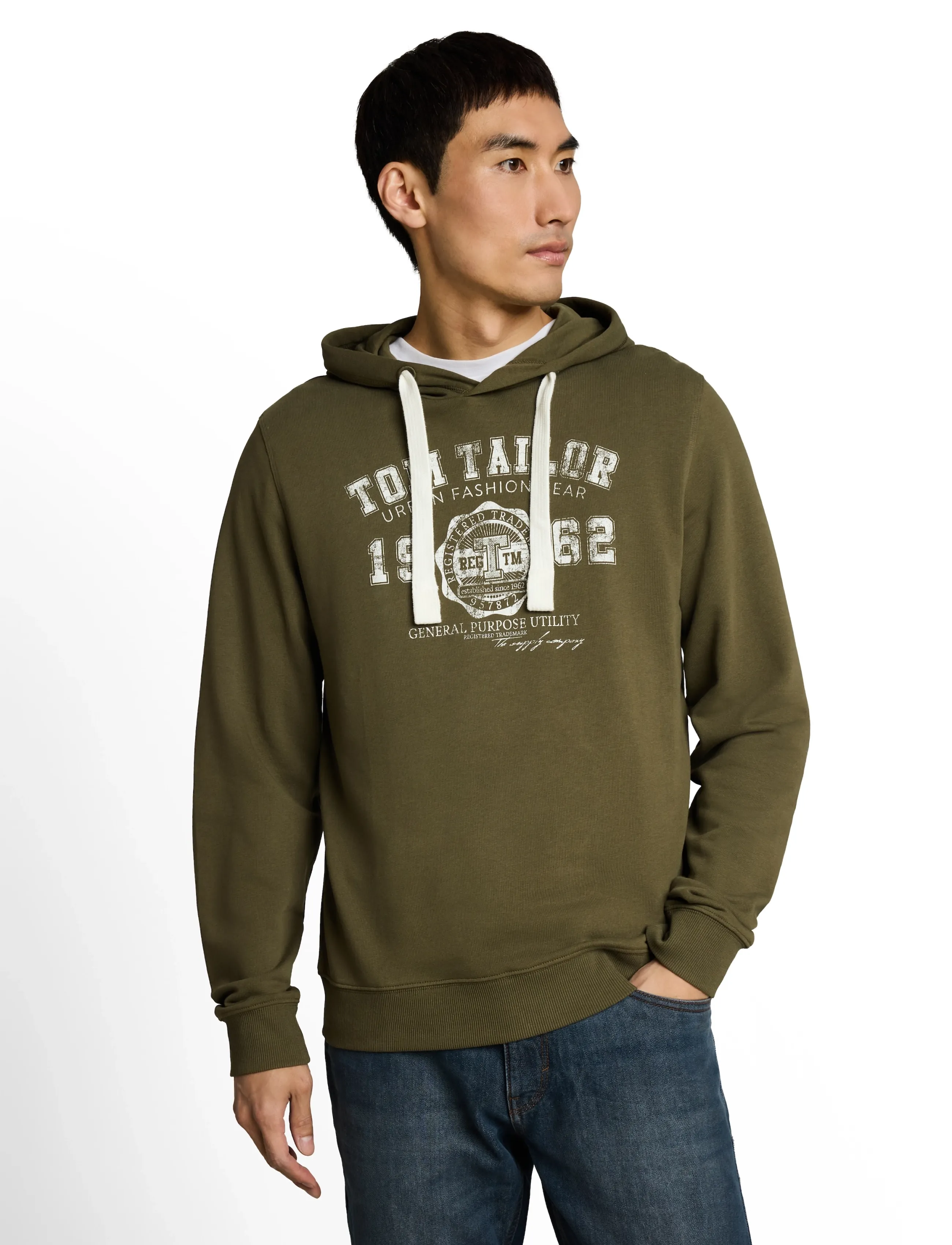 Tom Tailor - printed hoodie - black olive - 5
