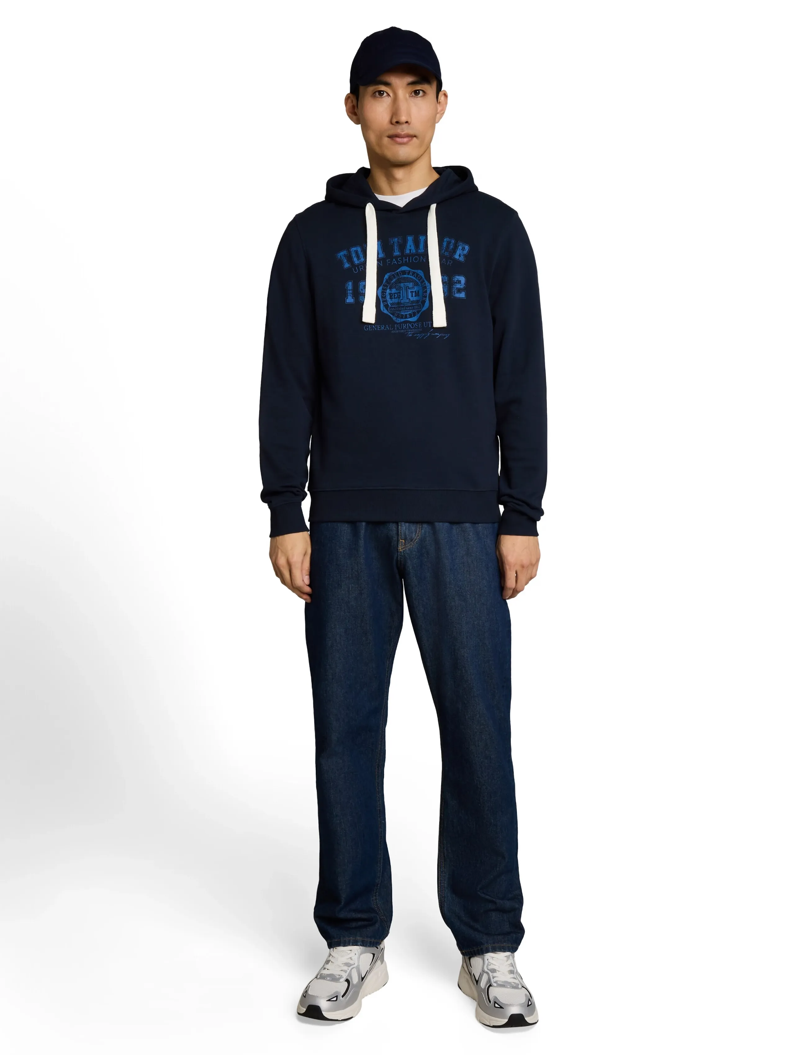 Tom Tailor printed hoodie - Sweatshirts - DARK NAVY BLUE / navy