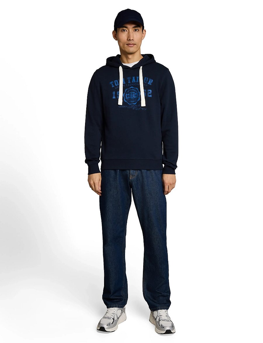 Tom Tailor - printed hoodie - hoodies - dark navy blue - 0