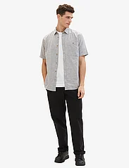 Tom Tailor - cotton linen shirt - lowest prices - smokey olive green chambray - 4