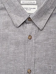 Tom Tailor - cotton linen shirt - linneskjortor - smokey olive green chambray - 7