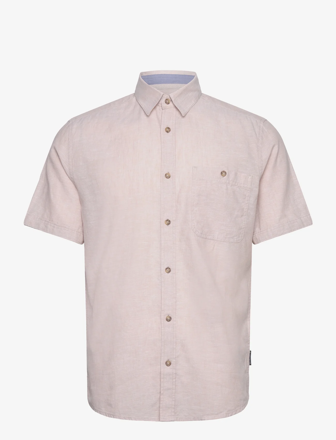 Tom Tailor - cotton linen shirt - linneskjortor - caramel beige chambray - 0