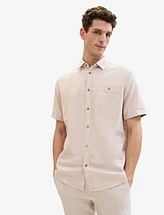 Tom Tailor - cotton linen shirt - linneskjortor - caramel beige chambray - 2