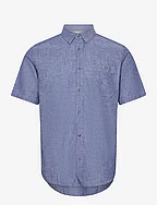 cotton linen shirt - LEASURE BLUE CHAMBRAY