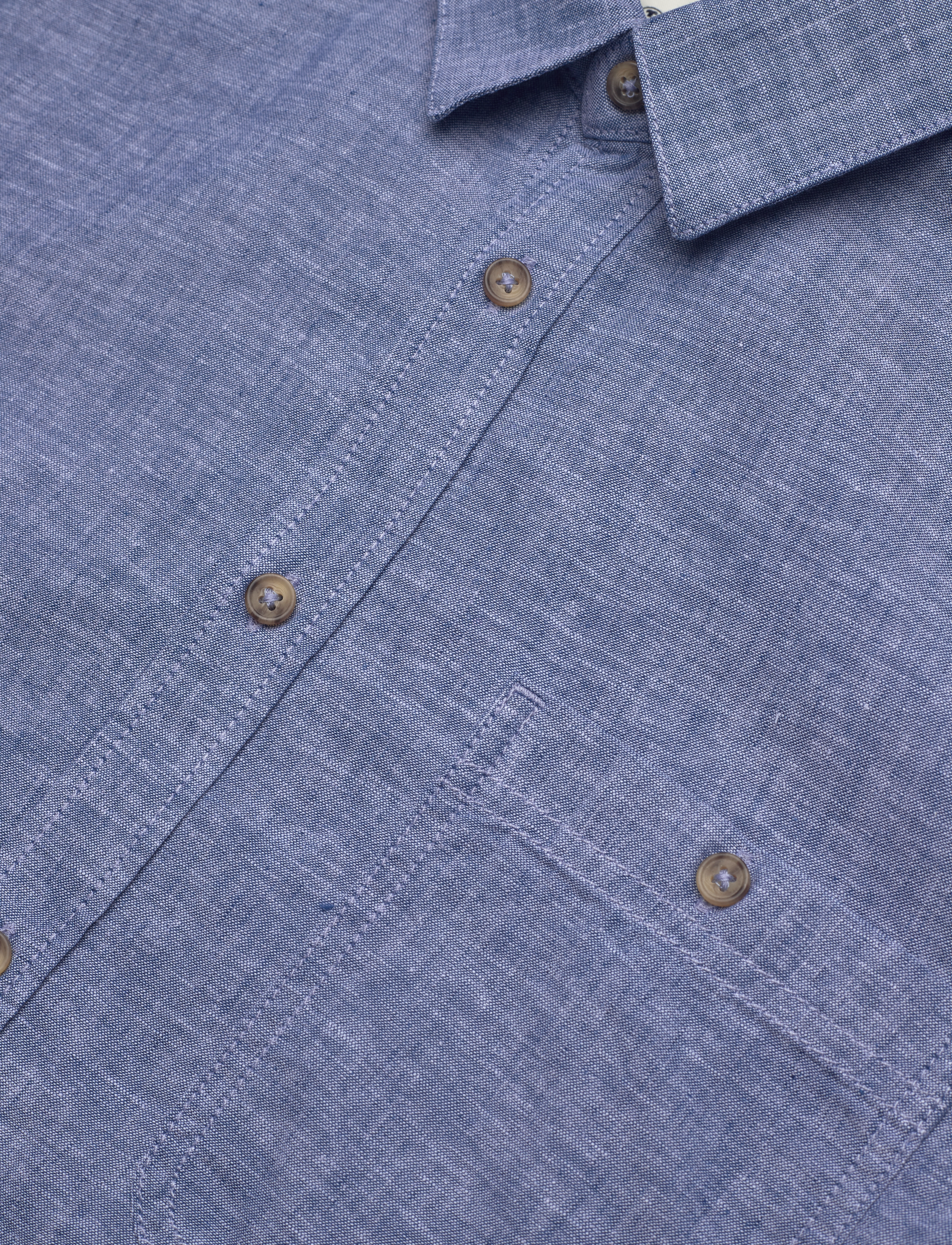 Tom Tailor - cotton linen shirt - leasure blue chambray - 5