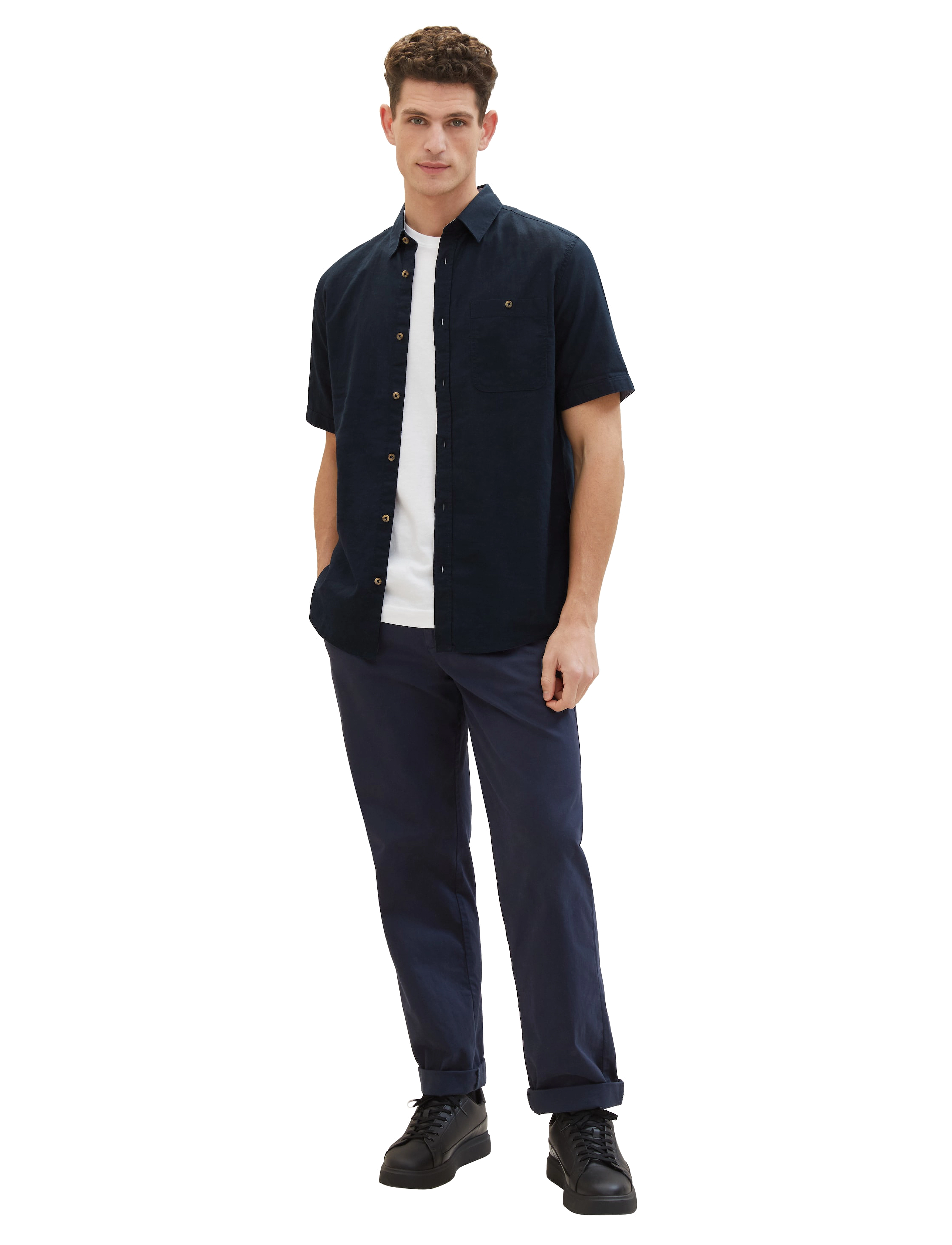 Tom Tailor - cotton linen shirt - sky captain blue - 4