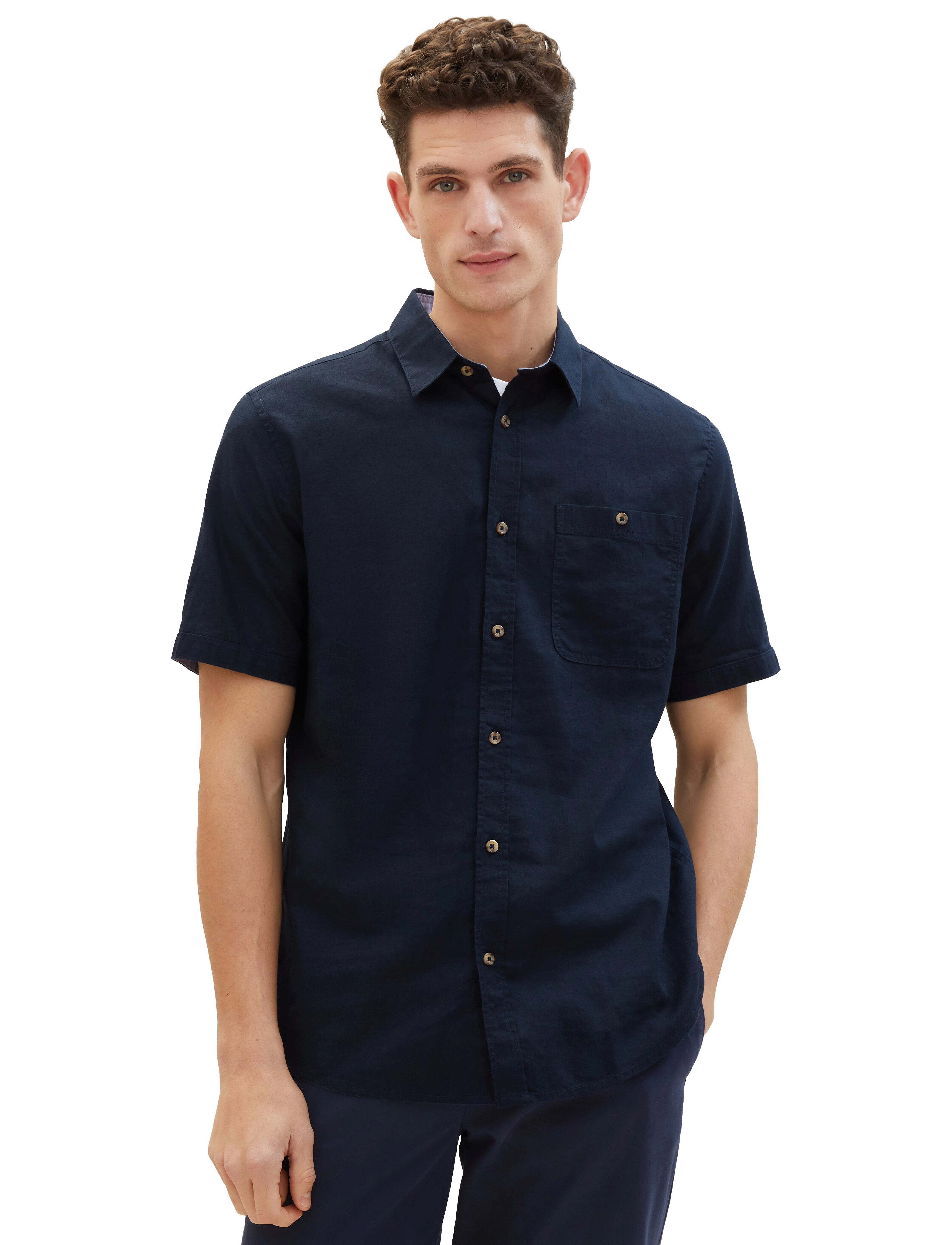 Tom Tailor - cotton linen shirt - sky captain blue - 5