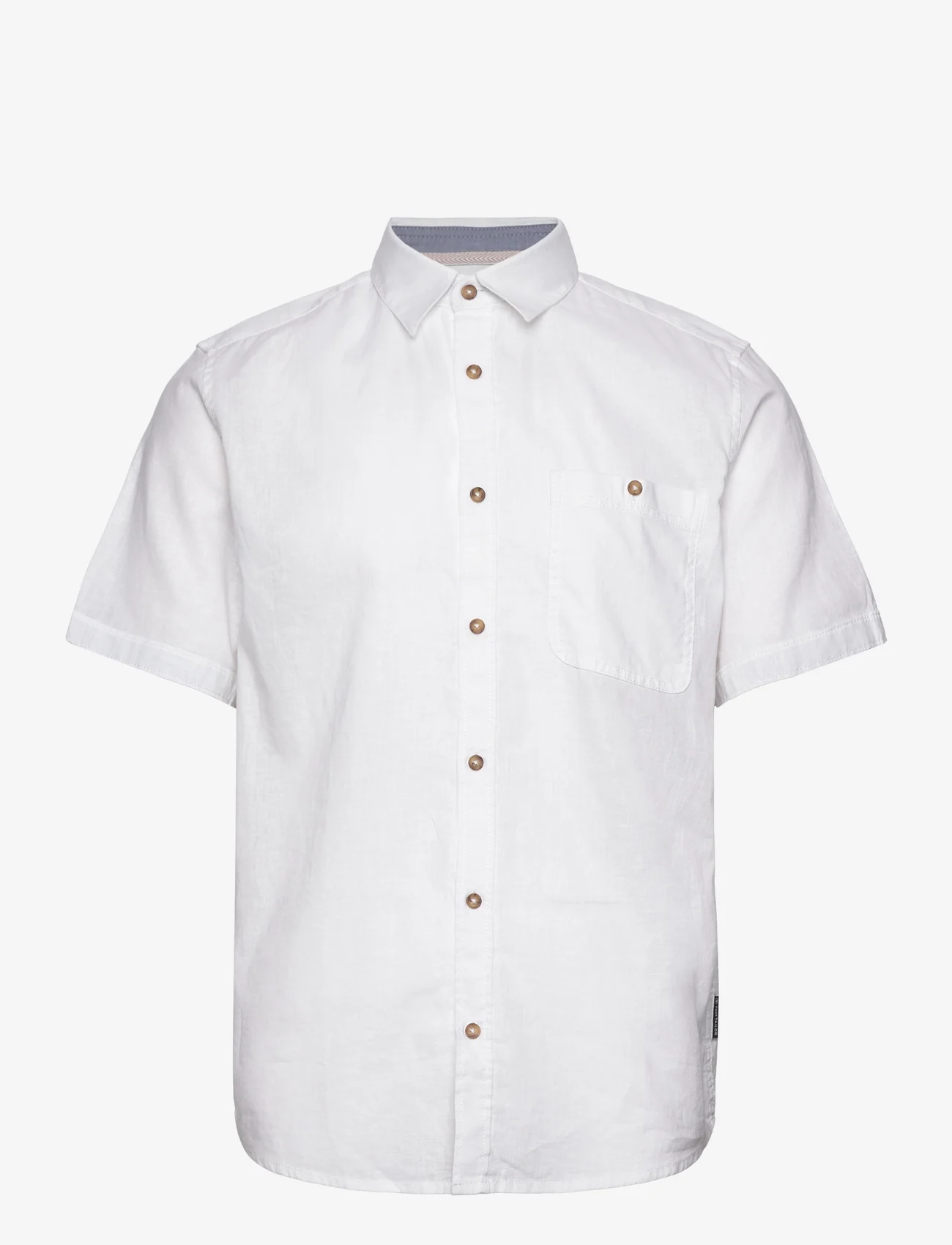 Tom Tailor - cotton linen shirt - linneskjortor - white - 0
