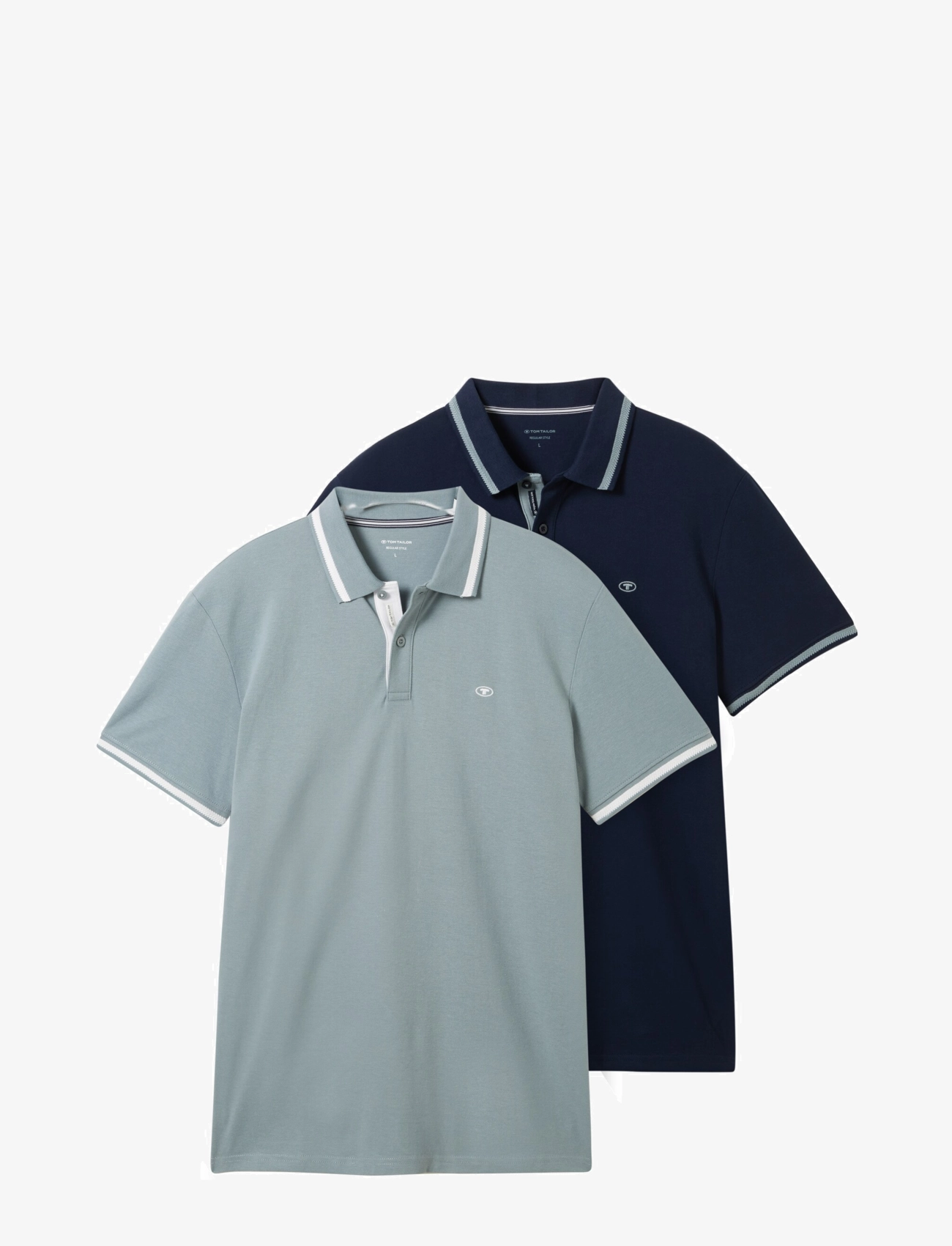TOM TAILOR Doublepack Polo, Packaging Blau - M - Herren