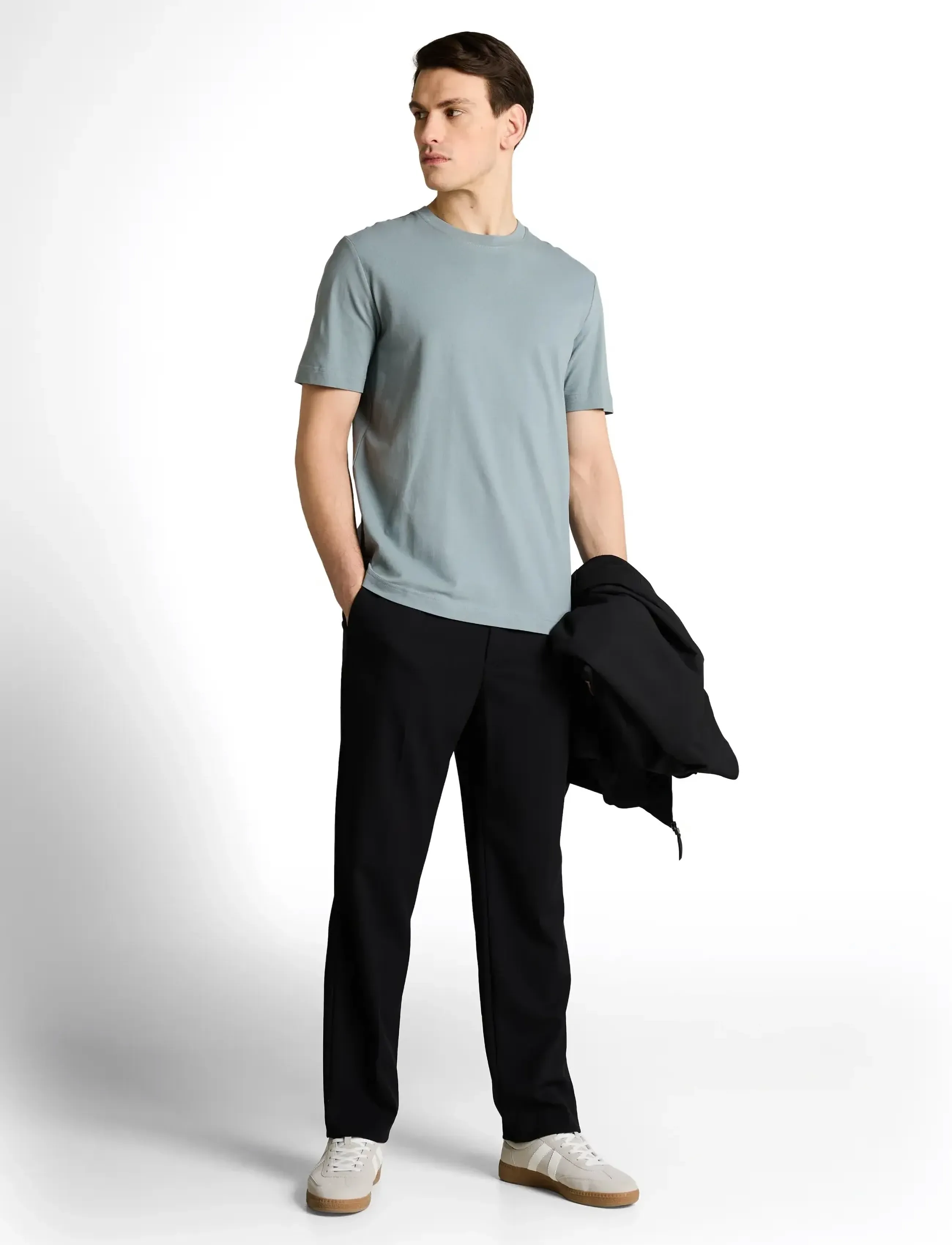 Tom Tailor piqué t-shirt - T-Shirts - GREY MINT / blue