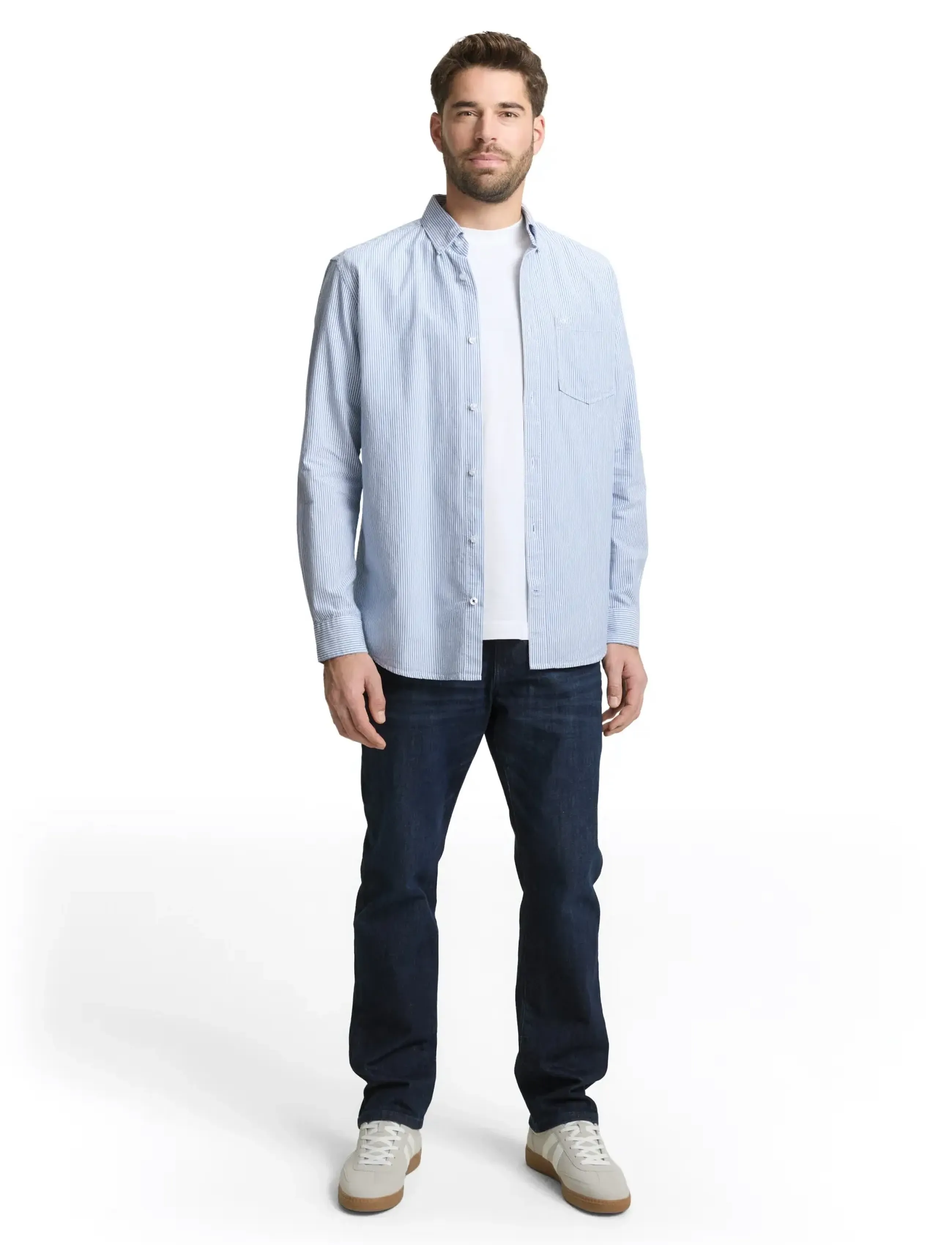 Tom Tailor oxford shirt - TOM TAILOR - BLUE PETROL STRIPE / blue