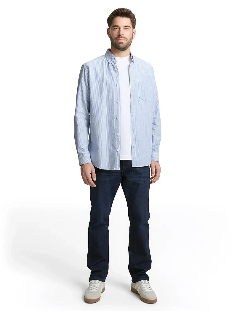 Tom Tailor - oxford shirt - oxford-hemden - blue petrol stripe - 0