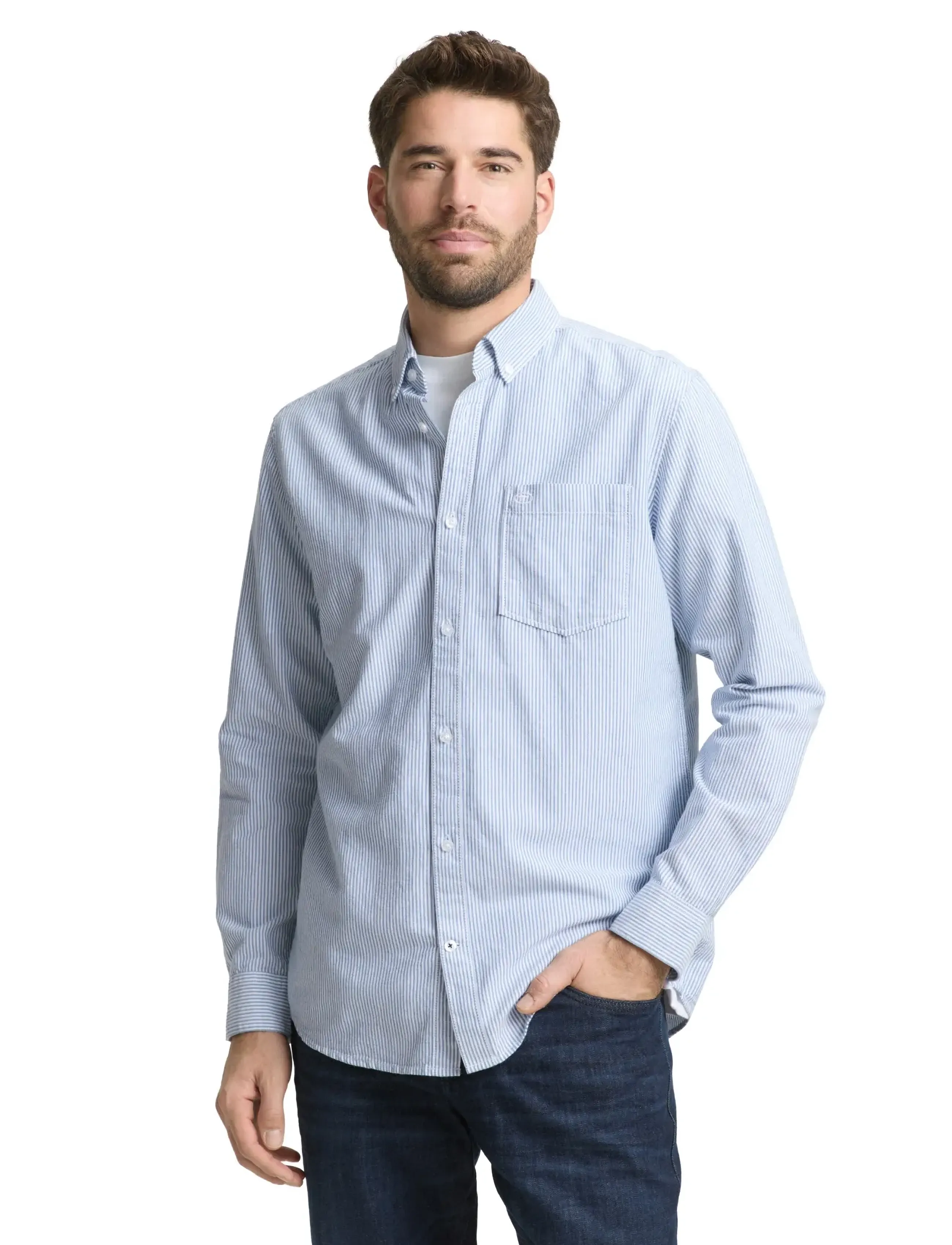 Tom Tailor - oxford shirt - oxford-hemden - blue petrol stripe - 3