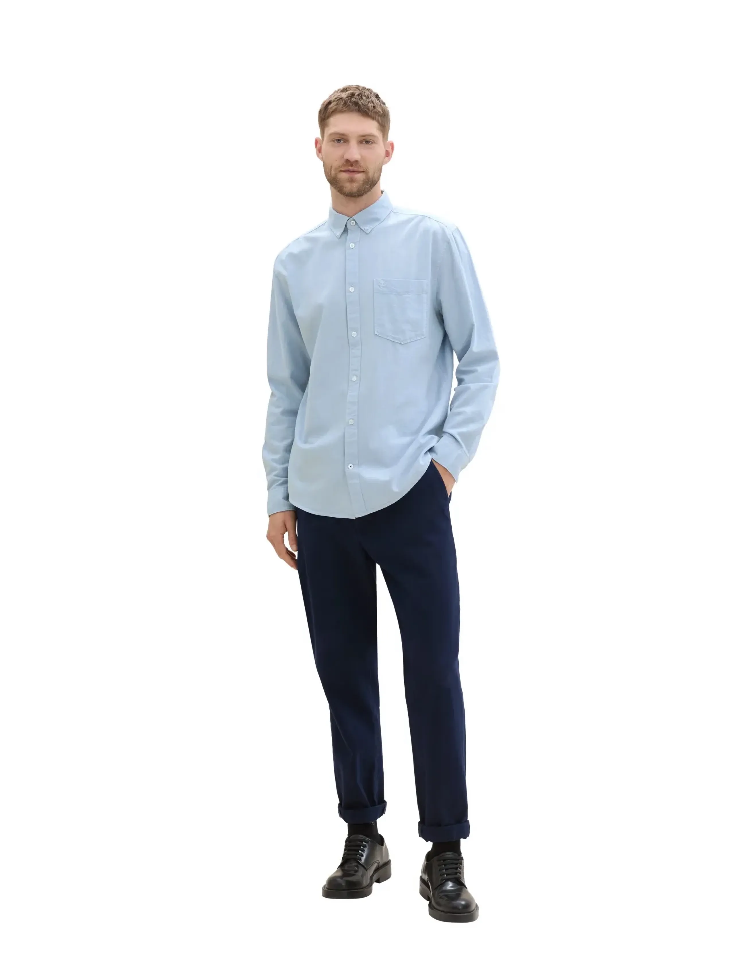 Tom Tailor Oxford Shirt, S, White, Shirts > Oxford Shirt, Herre