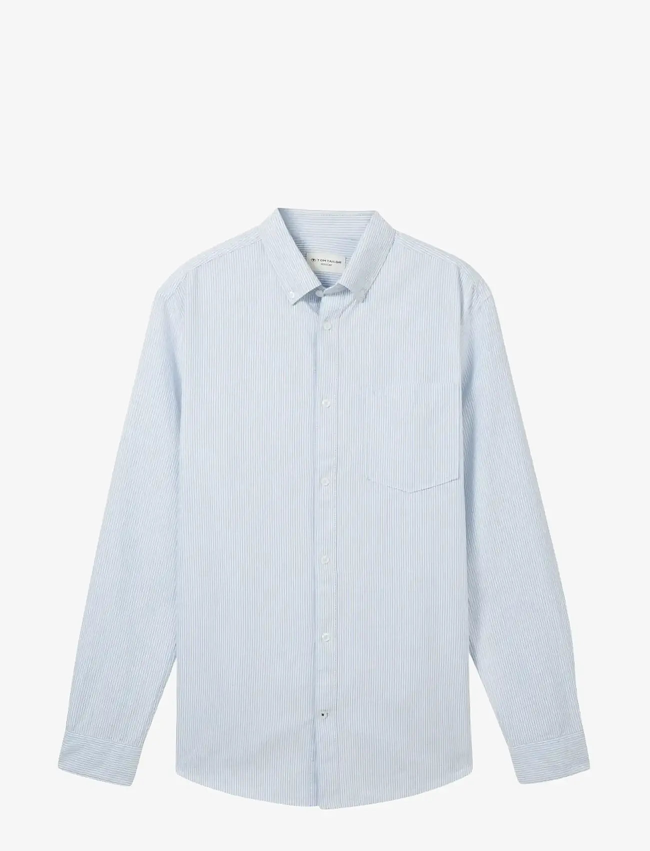 Tom Tailor - oxford shirt - oxford skjorter - white light blue stripe - 1