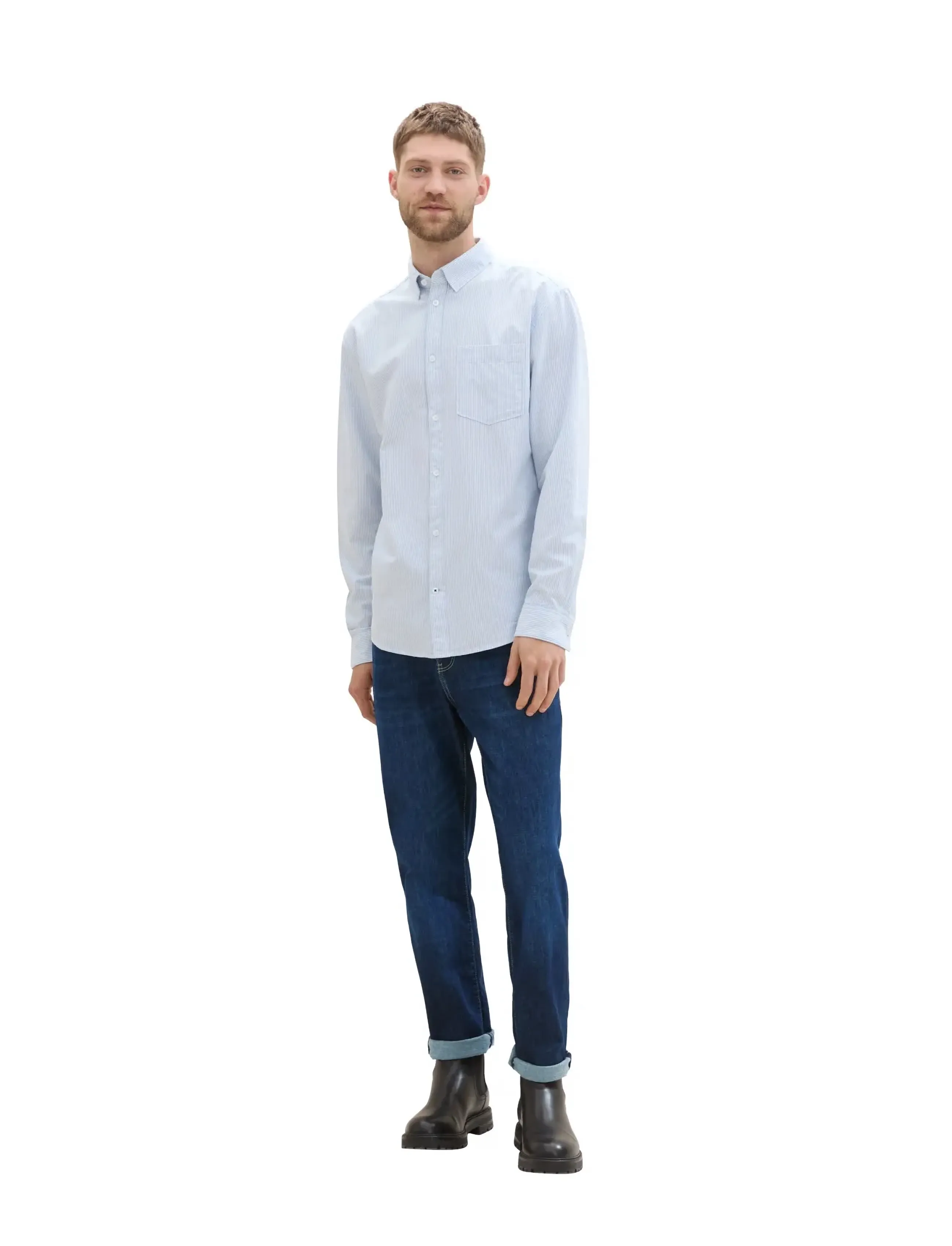 Tom Tailor Oxford Shirt, XXL, Blue, Shirts > Oxford Shirt, Herre