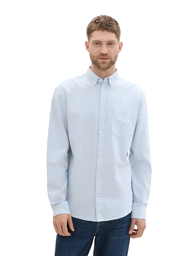 Tom Tailor - oxford shirt - oxford-hemden - white light blue stripe - 3