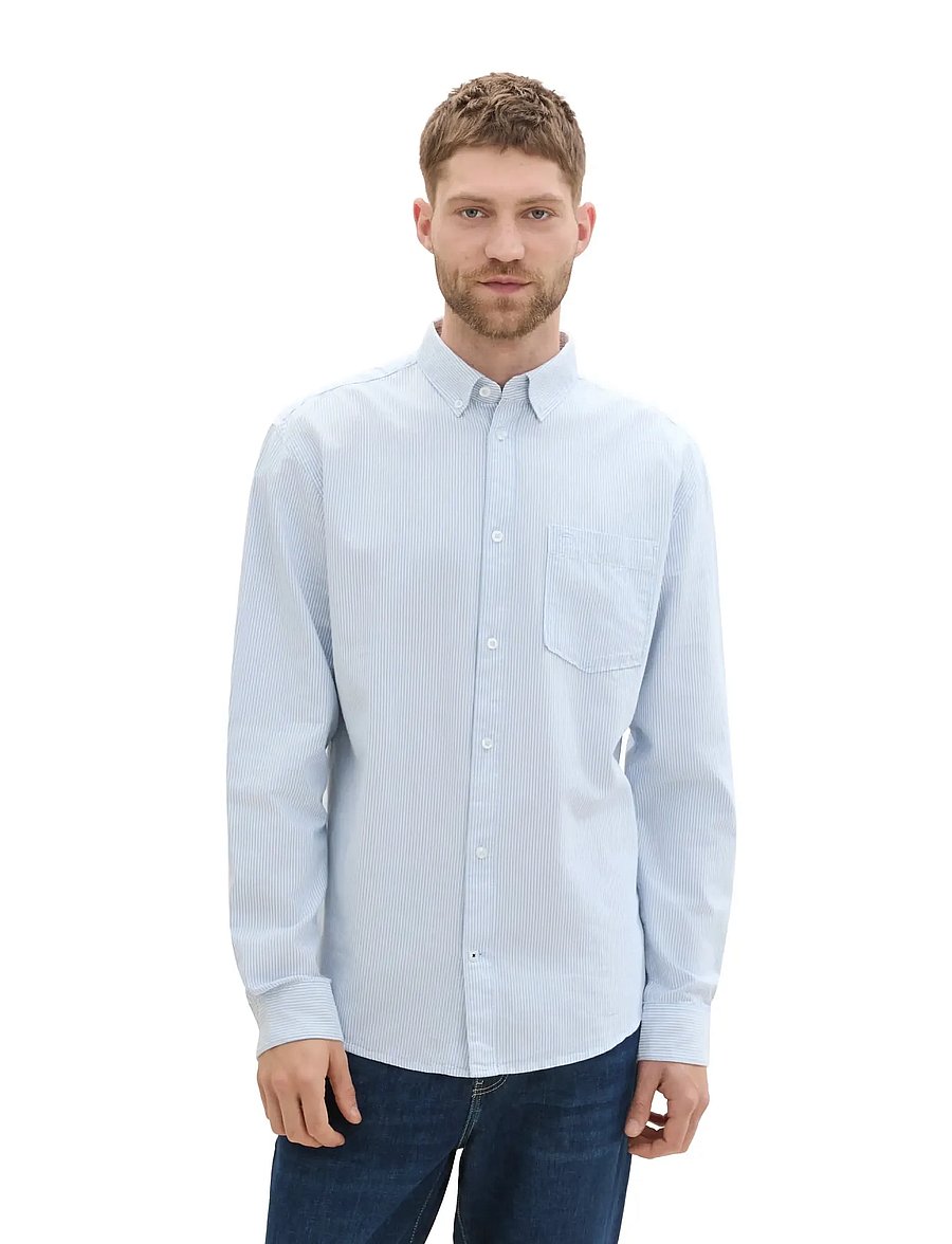 Tom Tailor - oxford shirt - oxford-hemden - white light blue stripe - 3