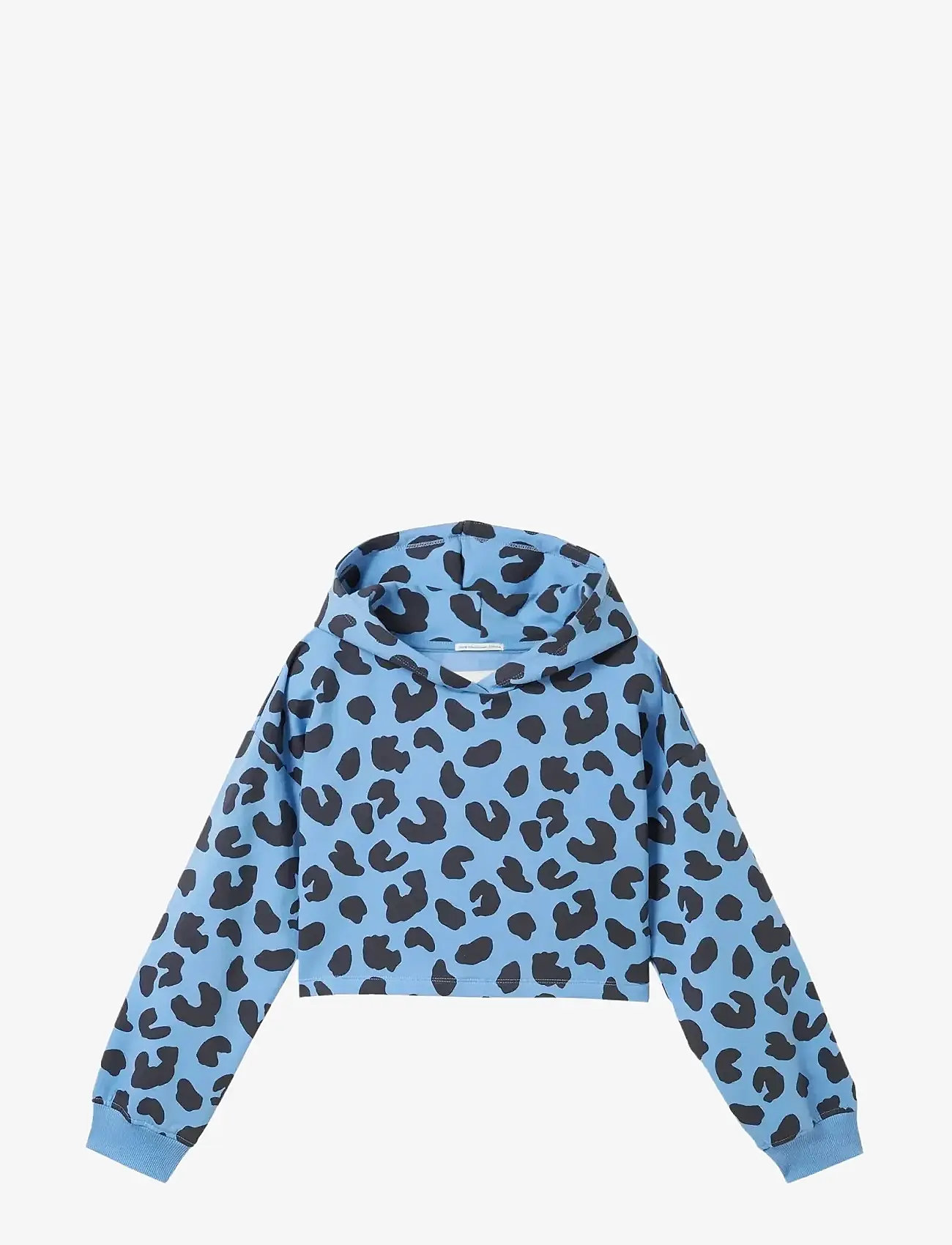 Tom Tailor - cropped all over printed hoody - hoodies - blue leopard design - 0