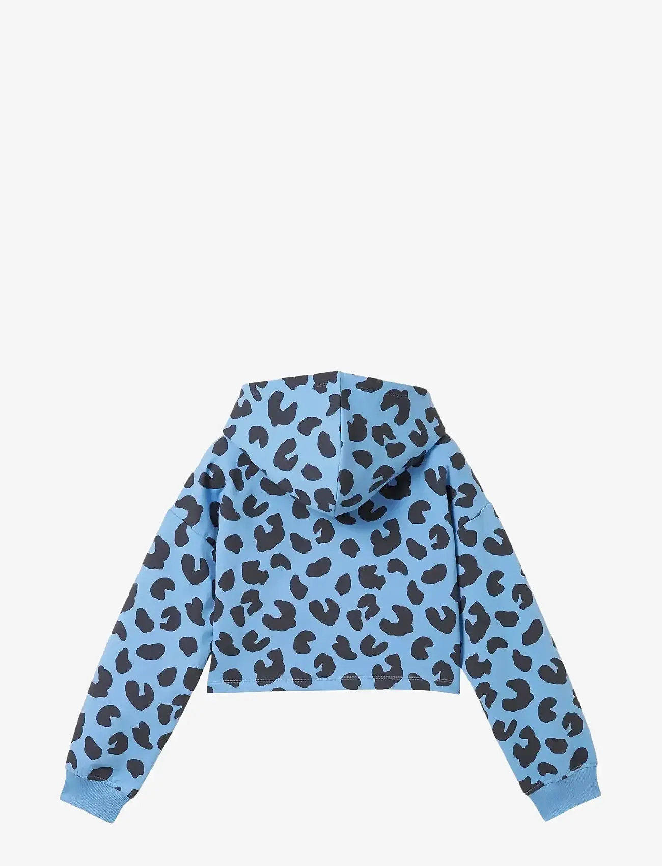 Tom Tailor - cropped all over printed hoody - hoodies - blue leopard design - 1