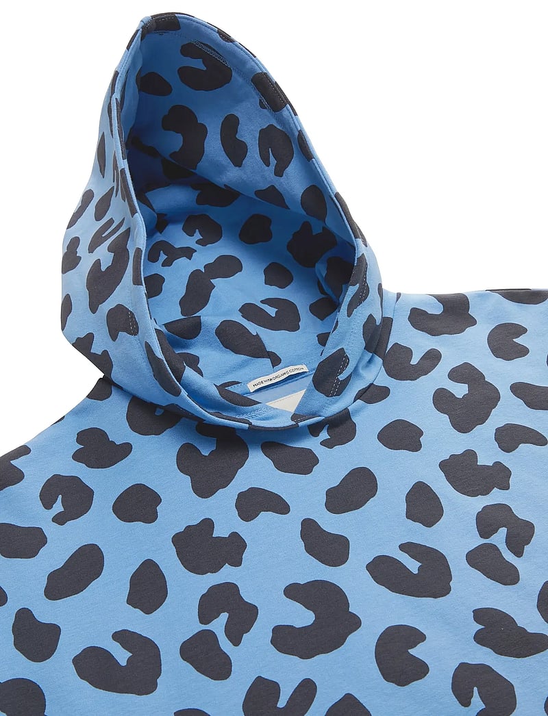 Tom Tailor - cropped all over printed hoody - huvtröjor - blue leopard design - 2