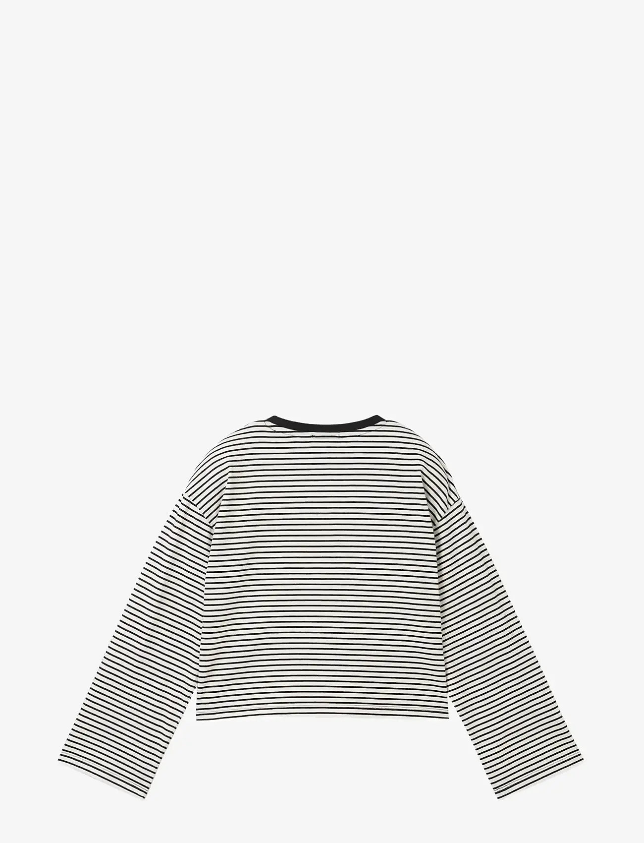 Tom Tailor - cropped striped longsleeve - pikkade varrukatega t-särgid - grey white stripe - 1
