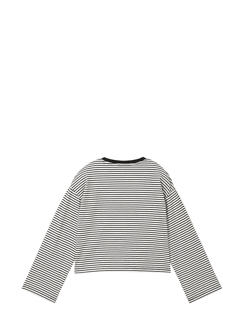 Tom Tailor - cropped striped longsleeve - pikkade varrukatega t-särgid - grey white stripe - 1