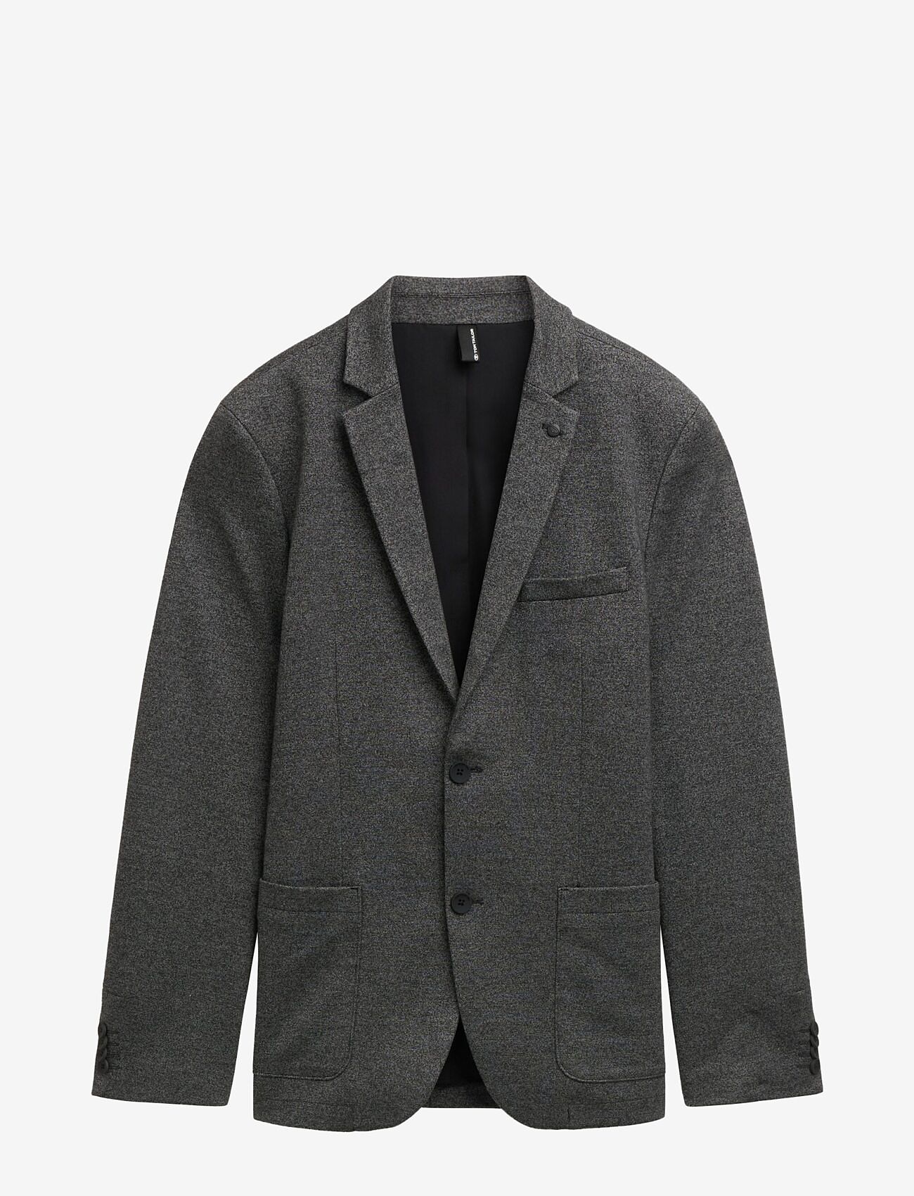 Tom Tailor - pique blazer - enkelknäppta kavajer - black white salt n pepper - 1