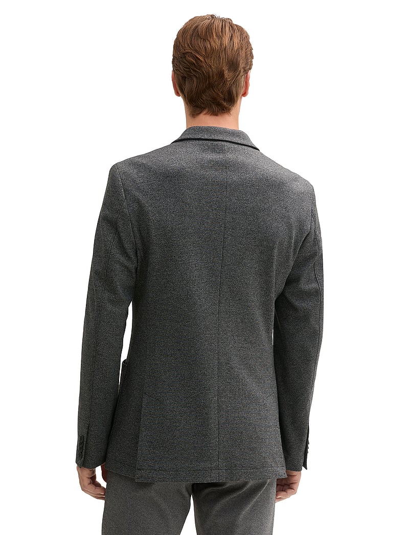 Tom Tailor - pique blazer - enkeltradede blazere - black white salt n pepper - 2