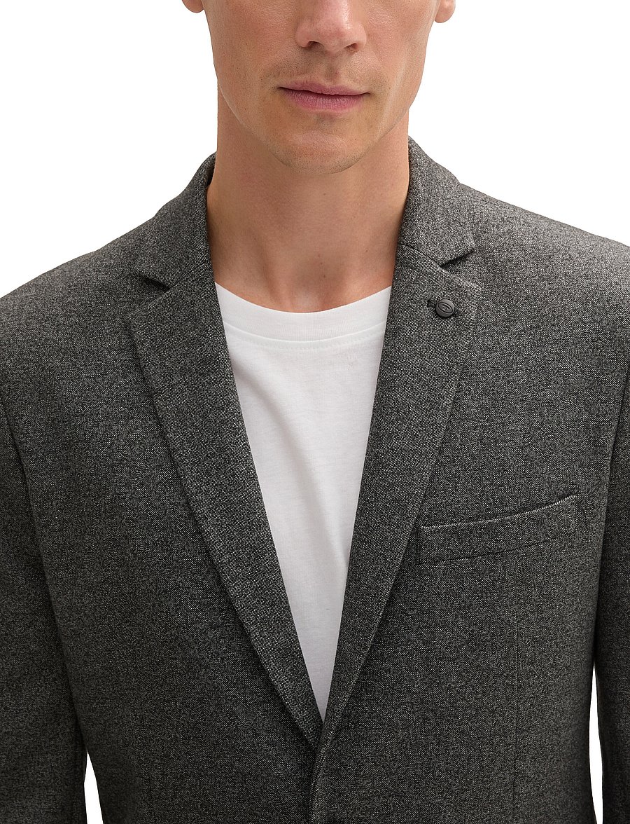 Tom Tailor - pique blazer - enkelknäppta kavajer - black white salt n pepper - 3