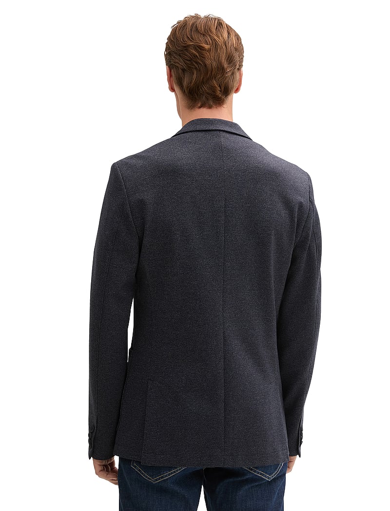 Tom Tailor - pique blazer - yksiriviset bleiserit - navy white grindle wave - 2