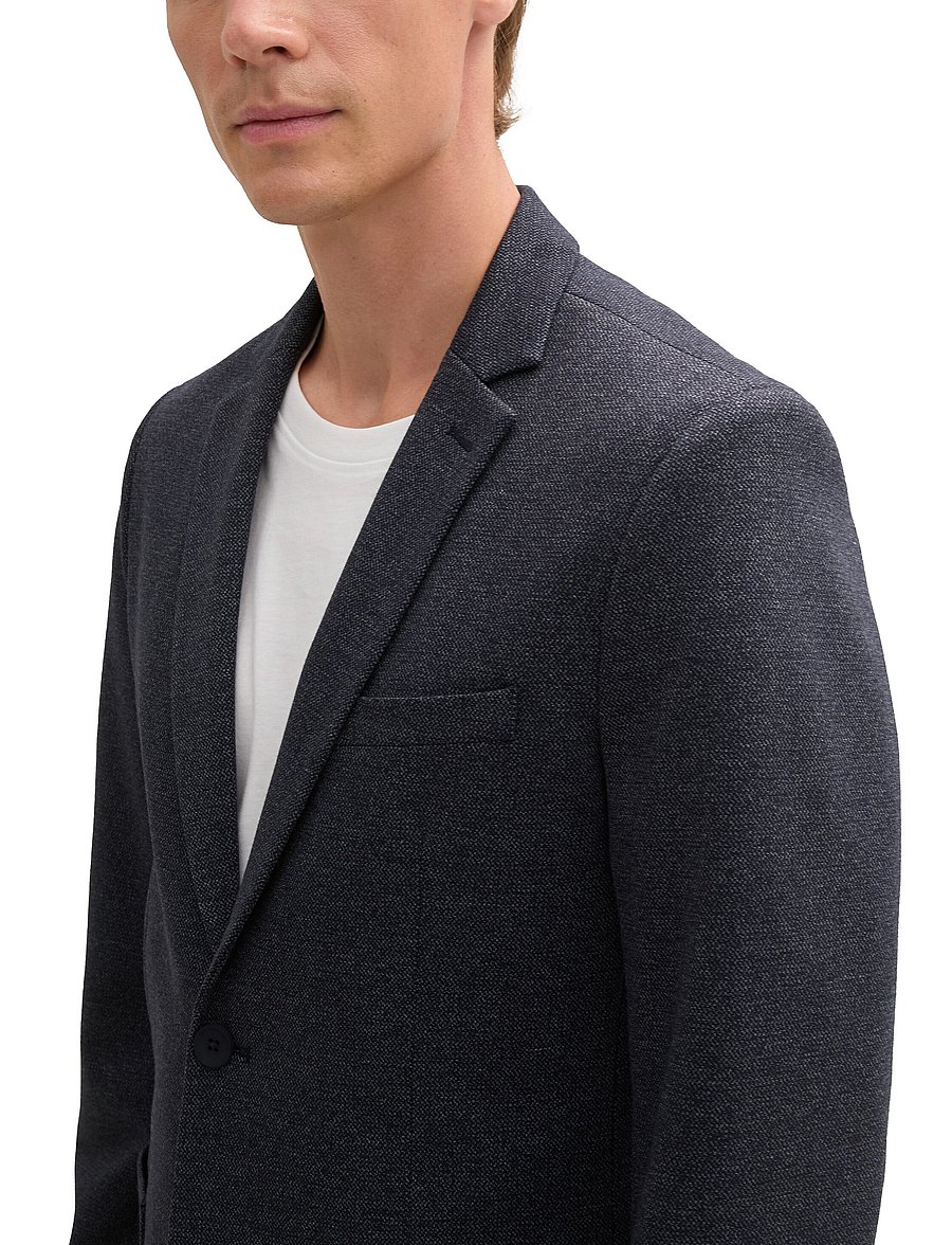 Tom Tailor - pique blazer - einreiher - navy white grindle wave - 4