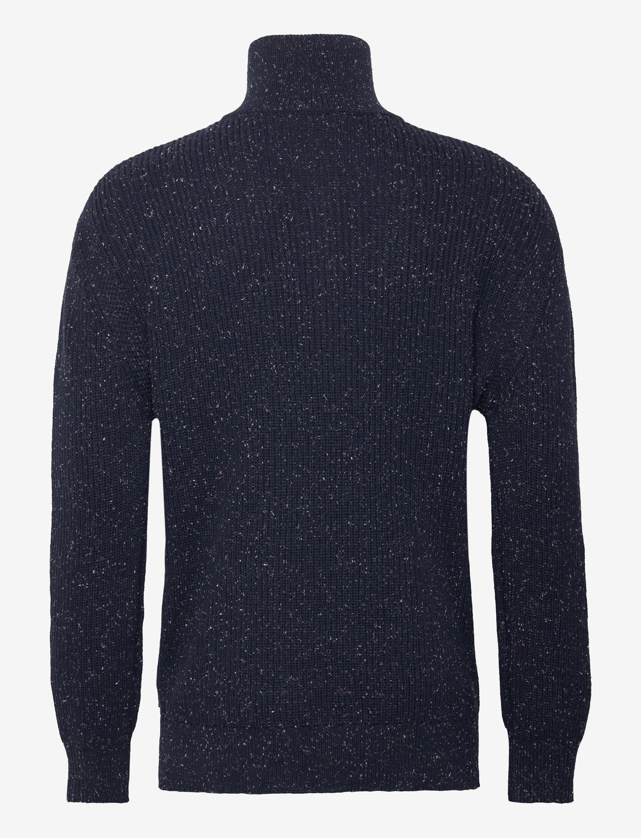 Tom Tailor - structured knit troyer - navy colorful neps - 1