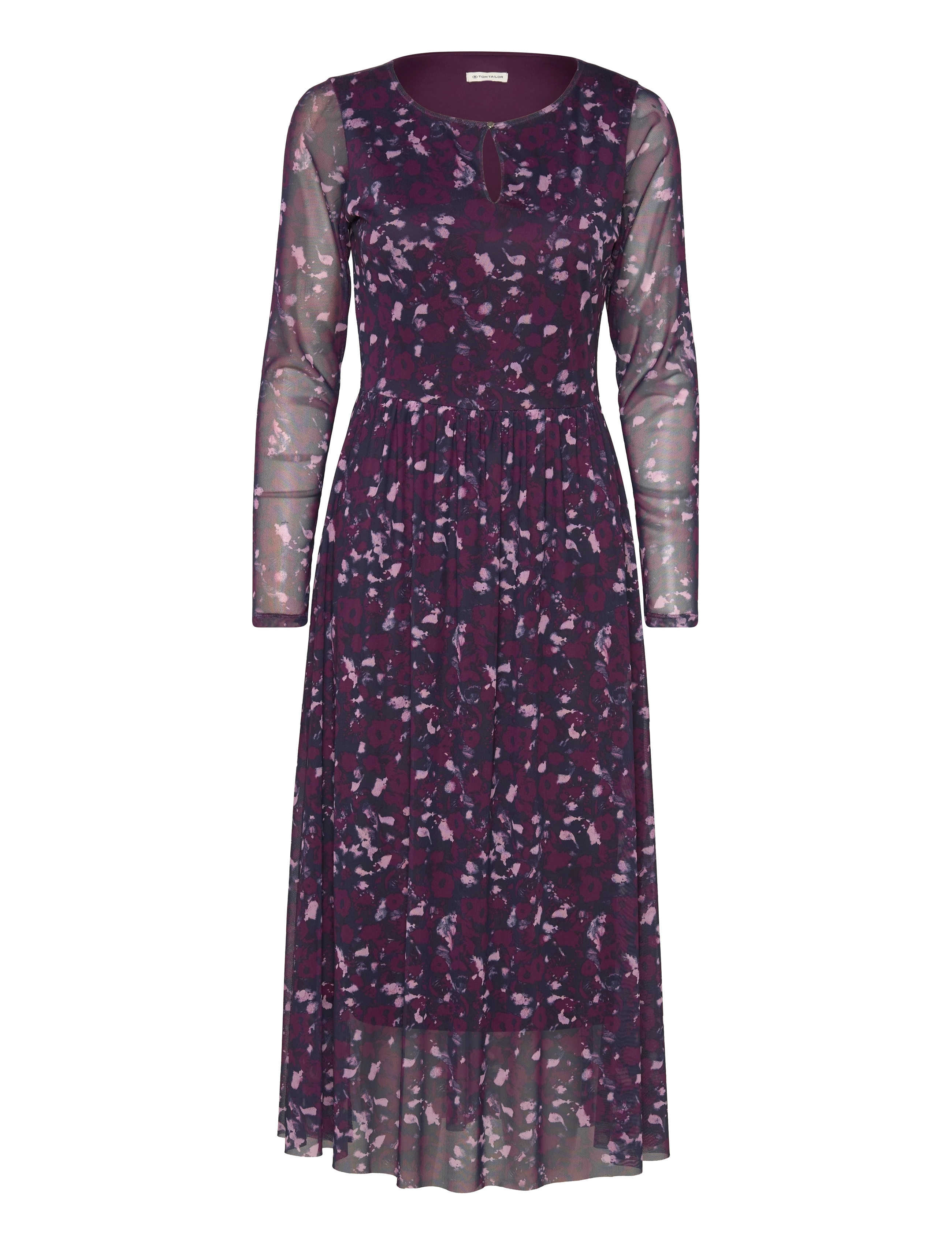 Tom Tailor printed mesh dress - Kleidung - BERRY AUTUMN FLORAL DESIGN / purple