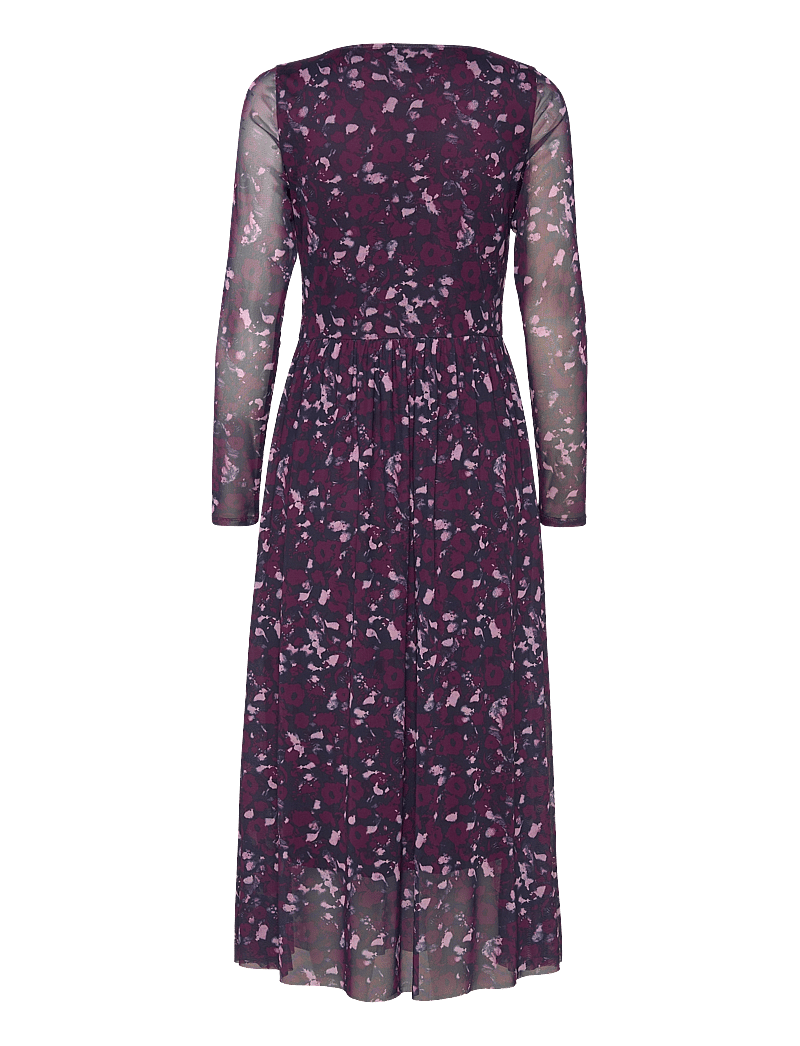 Tom Tailor - printed mesh dress - midikleider - berry autumn floral design - 2