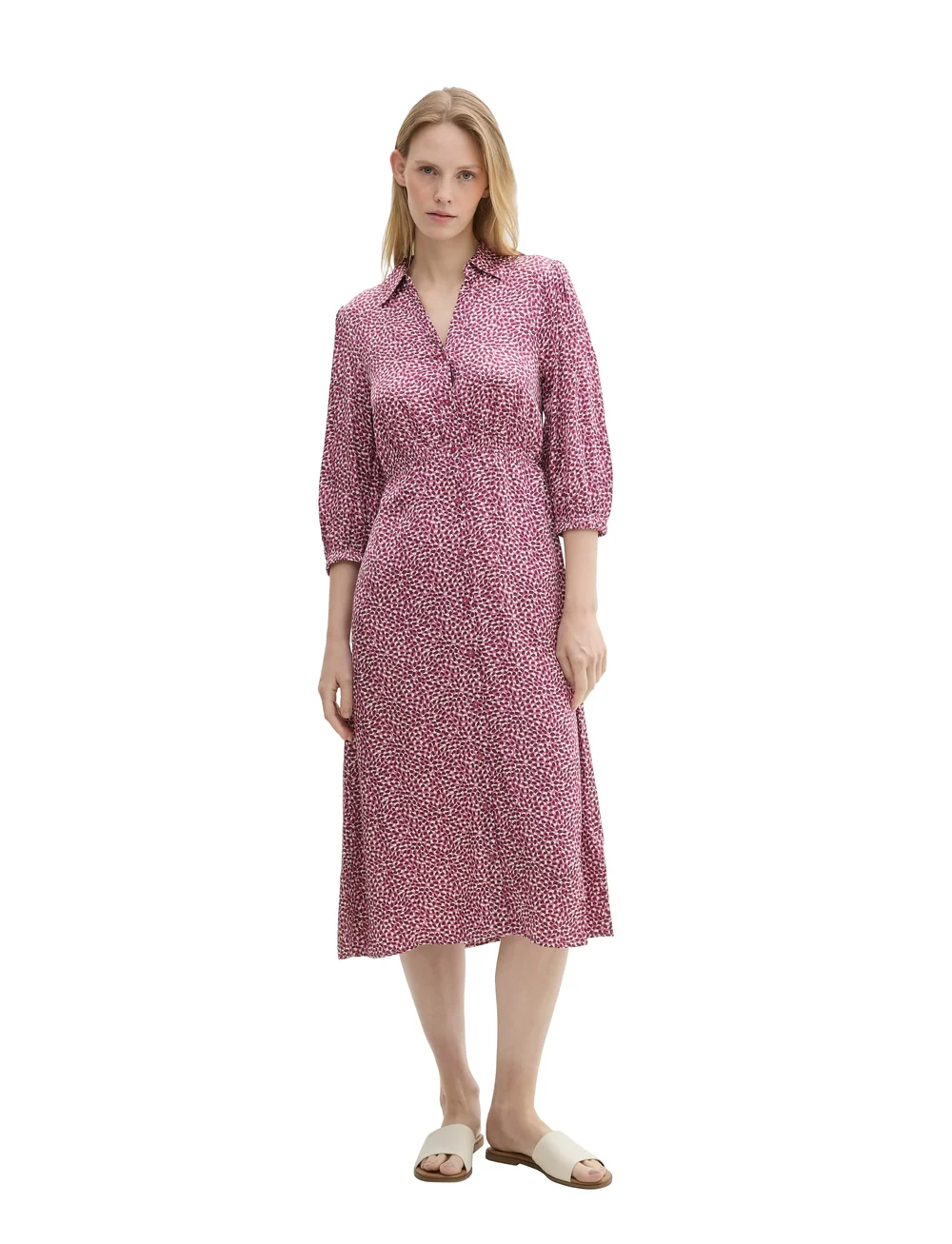 Tom Tailor - printed feminine dress - skjortekjoler - organic berry dot design - 0