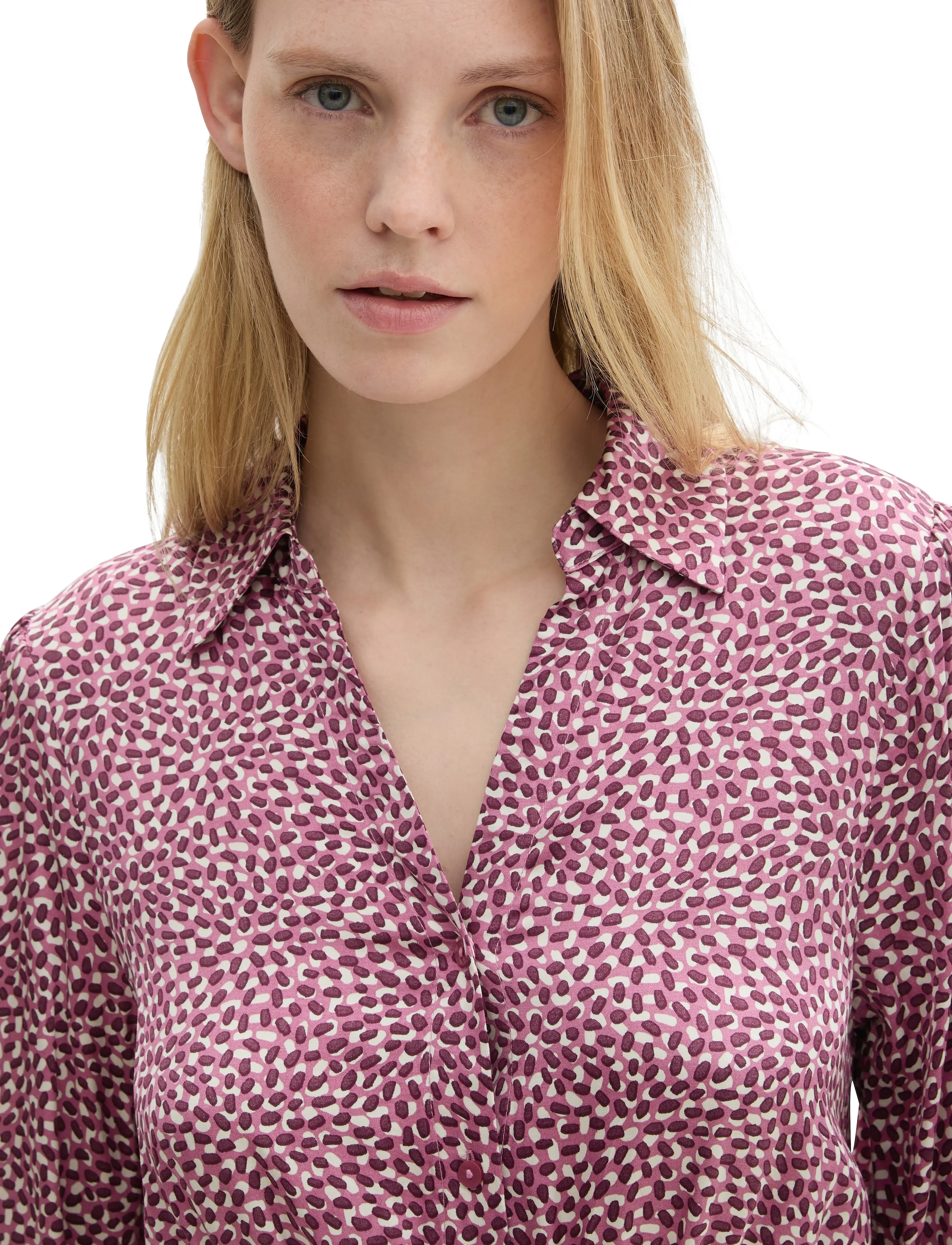 Tom Tailor - printed feminine dress - skjortekjoler - organic berry dot design - 5