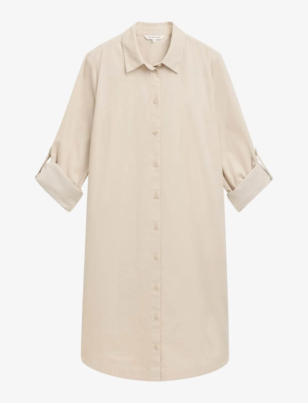 Tom Tailor - solid corduroy dress - skjortekjoler - dusty beige - 1