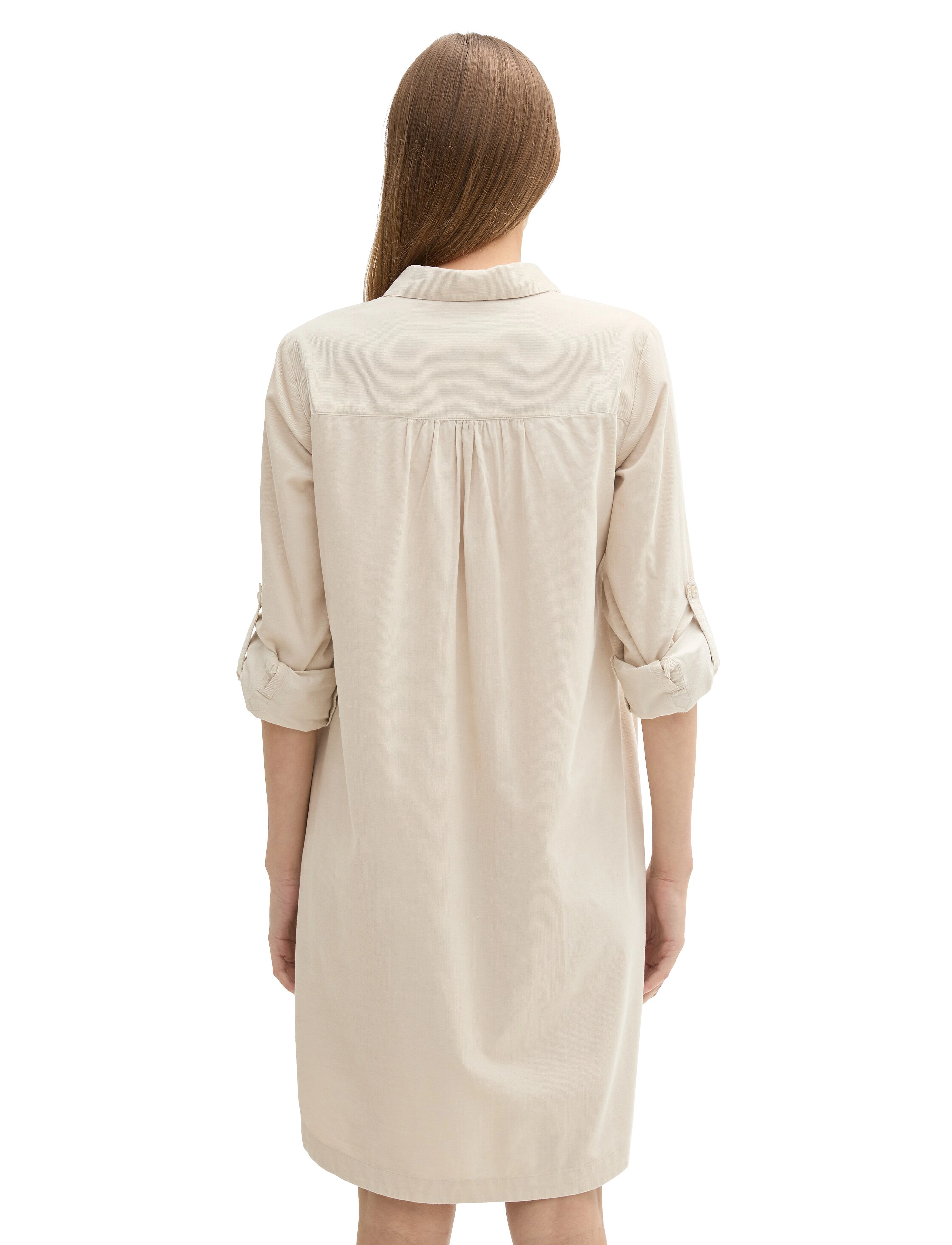 Tom Tailor - solid corduroy dress - skjortekjoler - dusty beige - 2