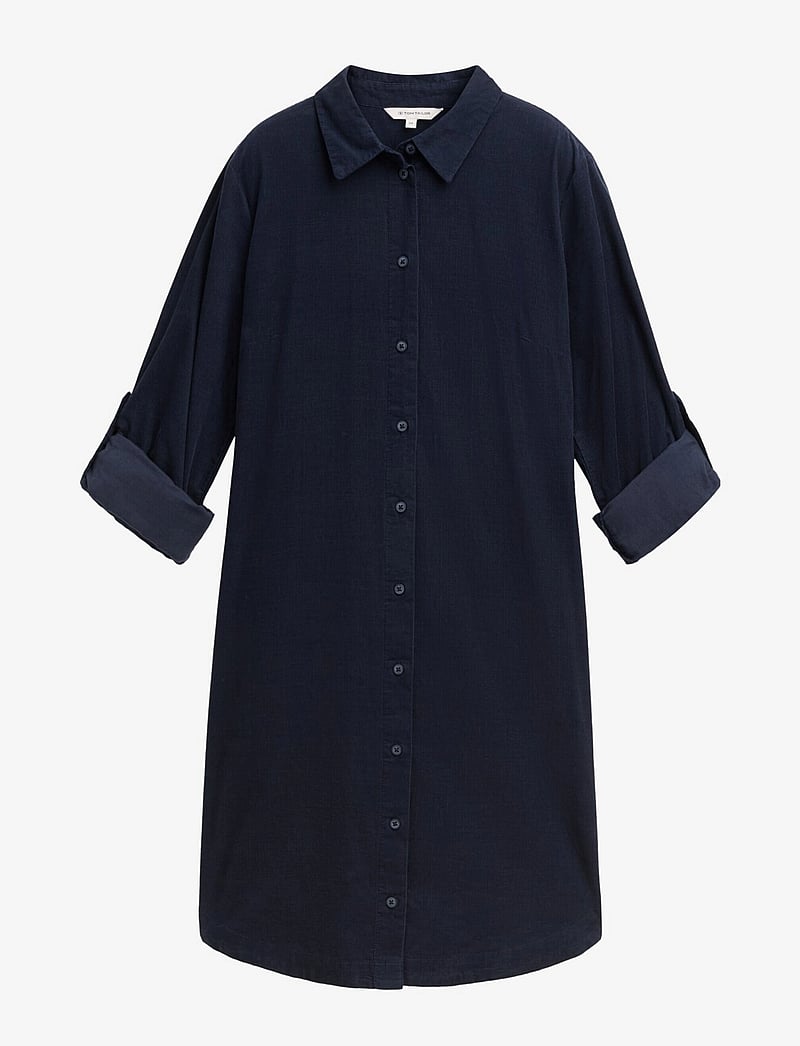 Tom Tailor - solid corduroy dress - skjortekjoler - sky captain blue - 1